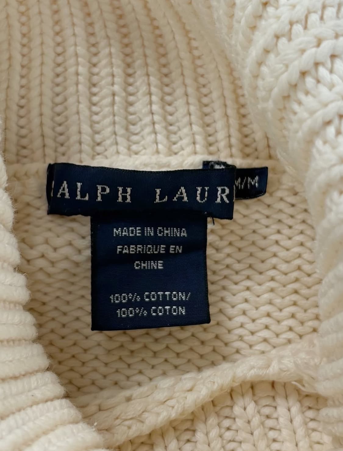 폴로 랄프로렌 성조기 로고 크림 아이보리 여성 폴라 니트   𝑆𝑖𝑧 상품이미지3
