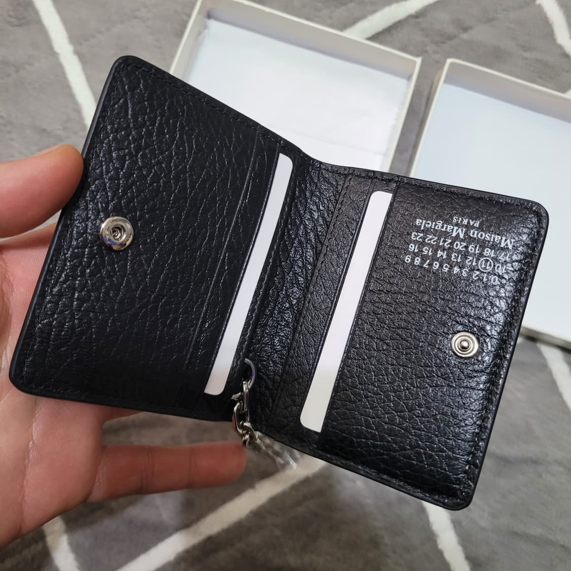 정품 마르지엘라 블랙 카드지갑 키링 풀박스 상품이미지5