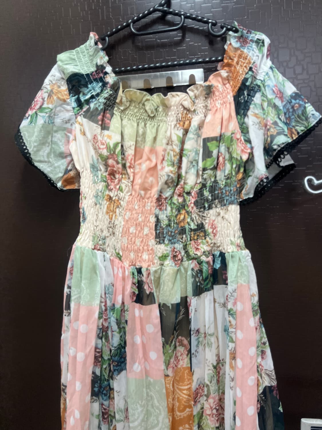 빈티지 벤딩 오프숄더 반팔 원피스 free 상품이미지2