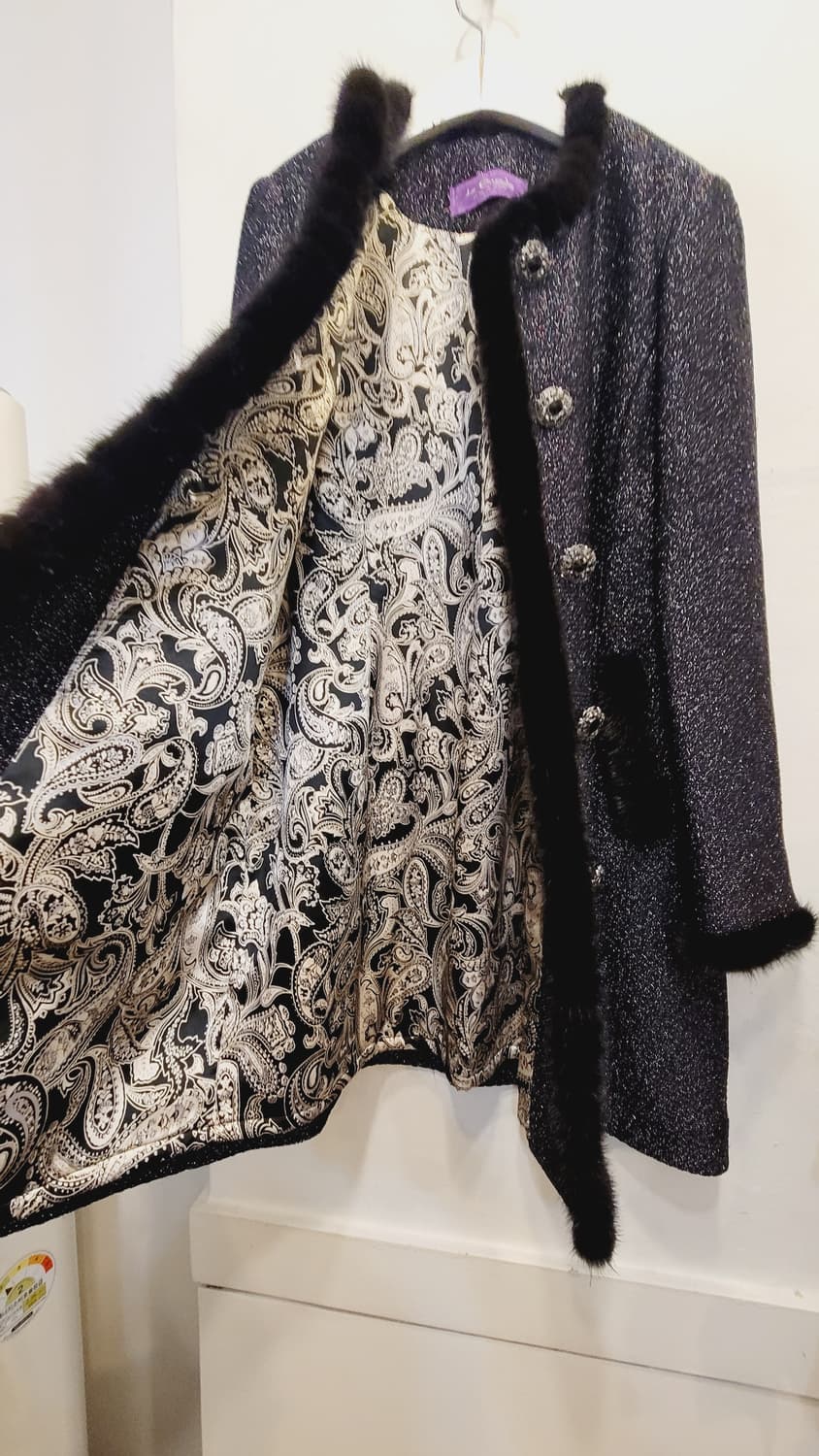 디자이너 부띠끄 밍크트리밍 울니트코트 상품이미지7