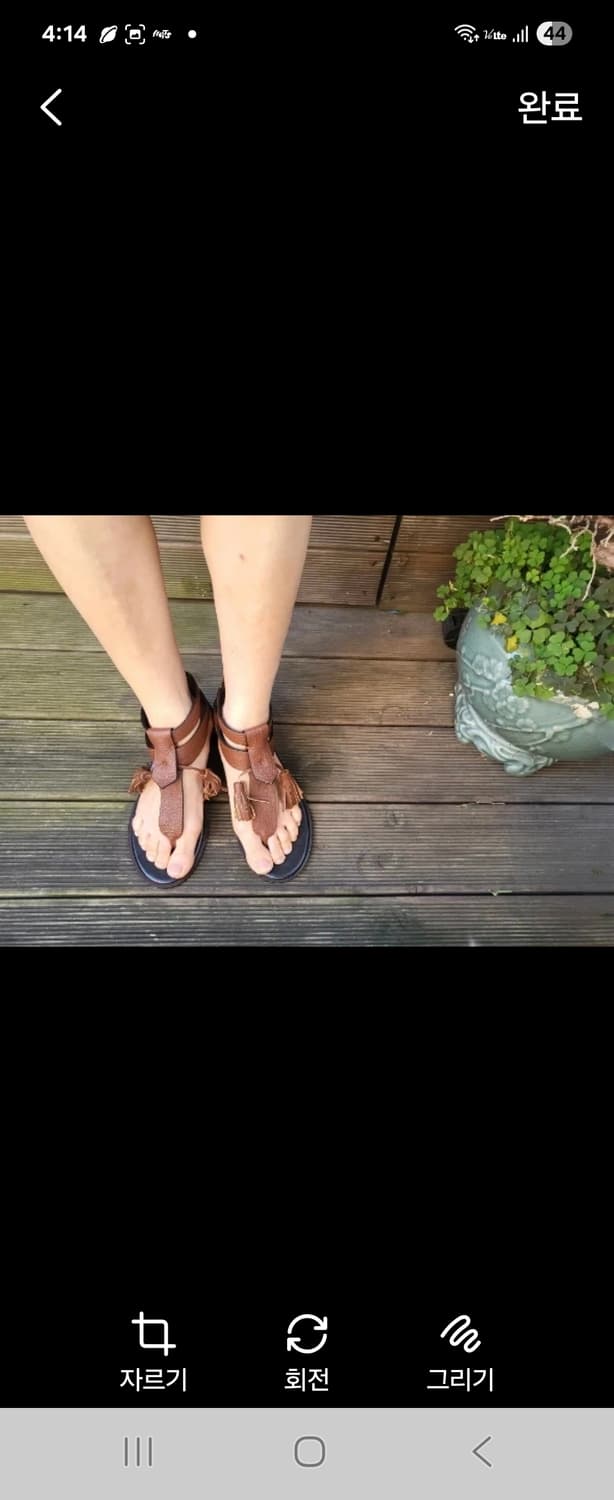 (새제품)데무 가죽 키높이 편안한 갈색 글래디 에이터 샌들225-235 상품이미지1