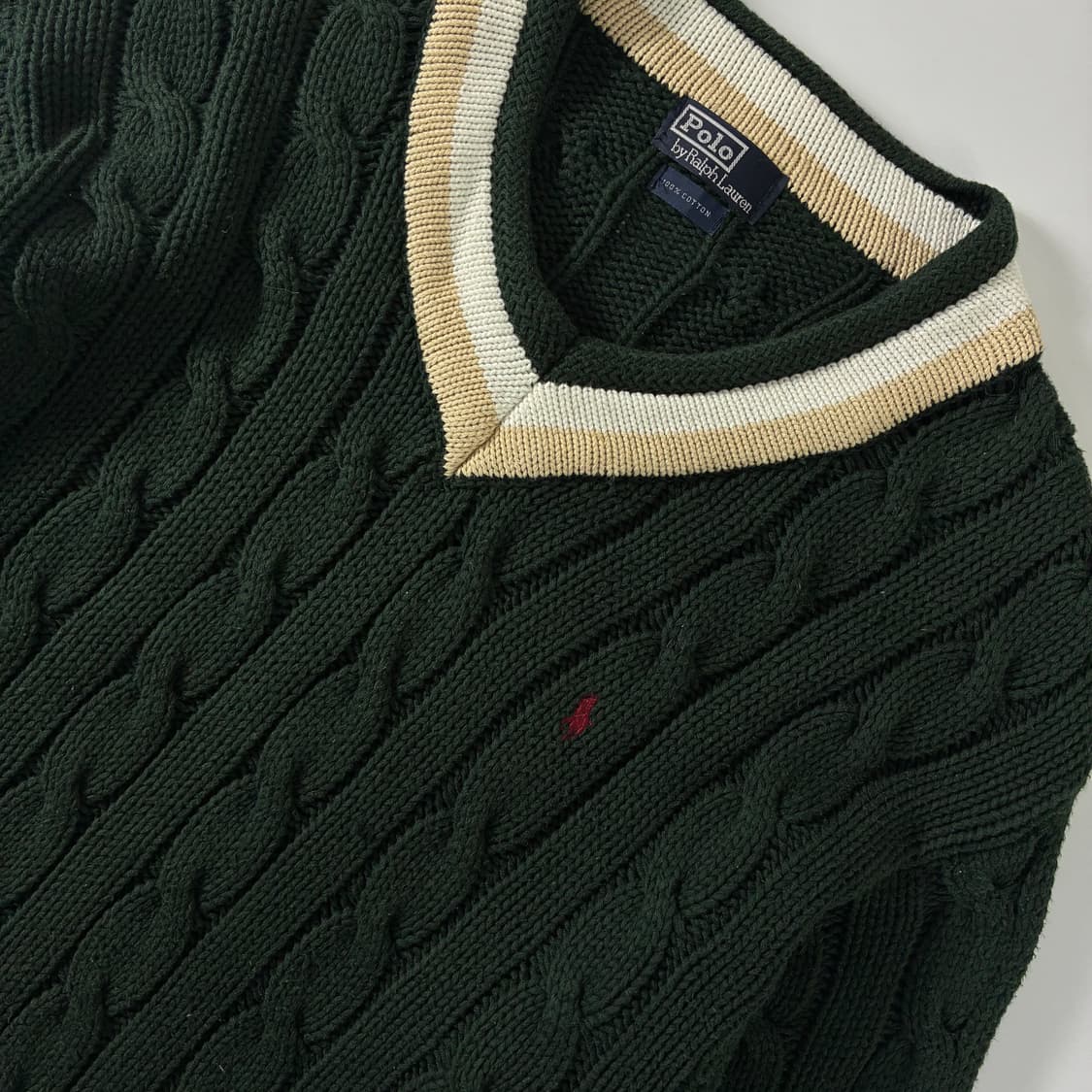 Polo 폴로 랄프로렌 90‘s 그린 크리켓 니트 상품이미지3