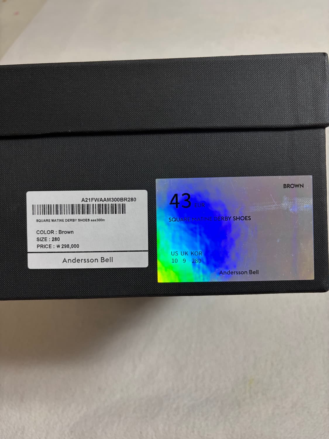(280) 앤더슨벨 스퀘어토 스웨이드 마틴 더비 슈즈 (카멜 브라운) 상품이미지2