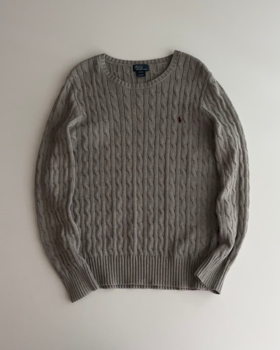 폴로 랄프로렌 그레이 보이즈 꽈배기 니트 XL 상품이미지1