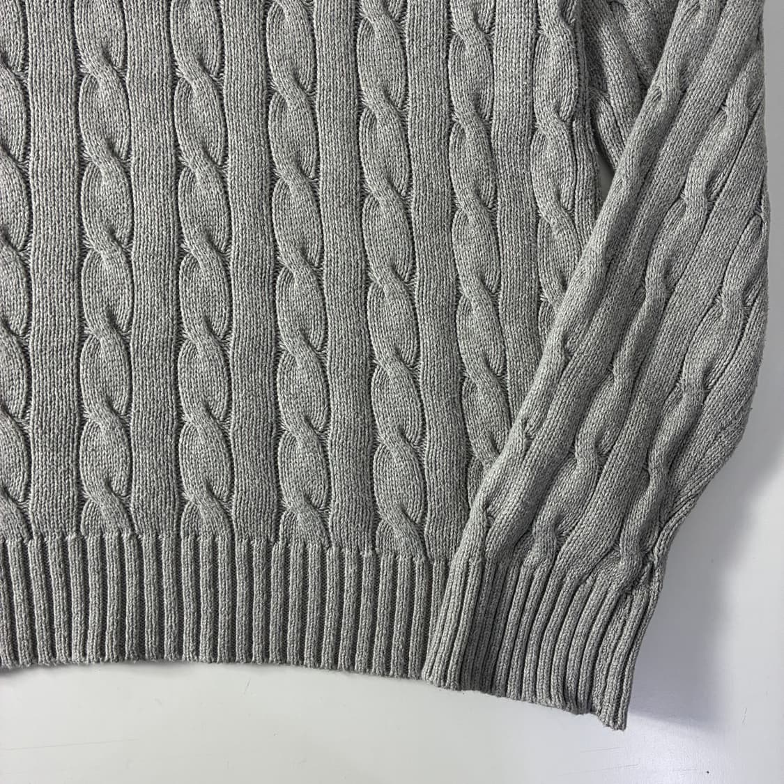 Polo  폴로 랄프로렌 자수 코튼 그레이 꽈배기 니트   상품이미지4