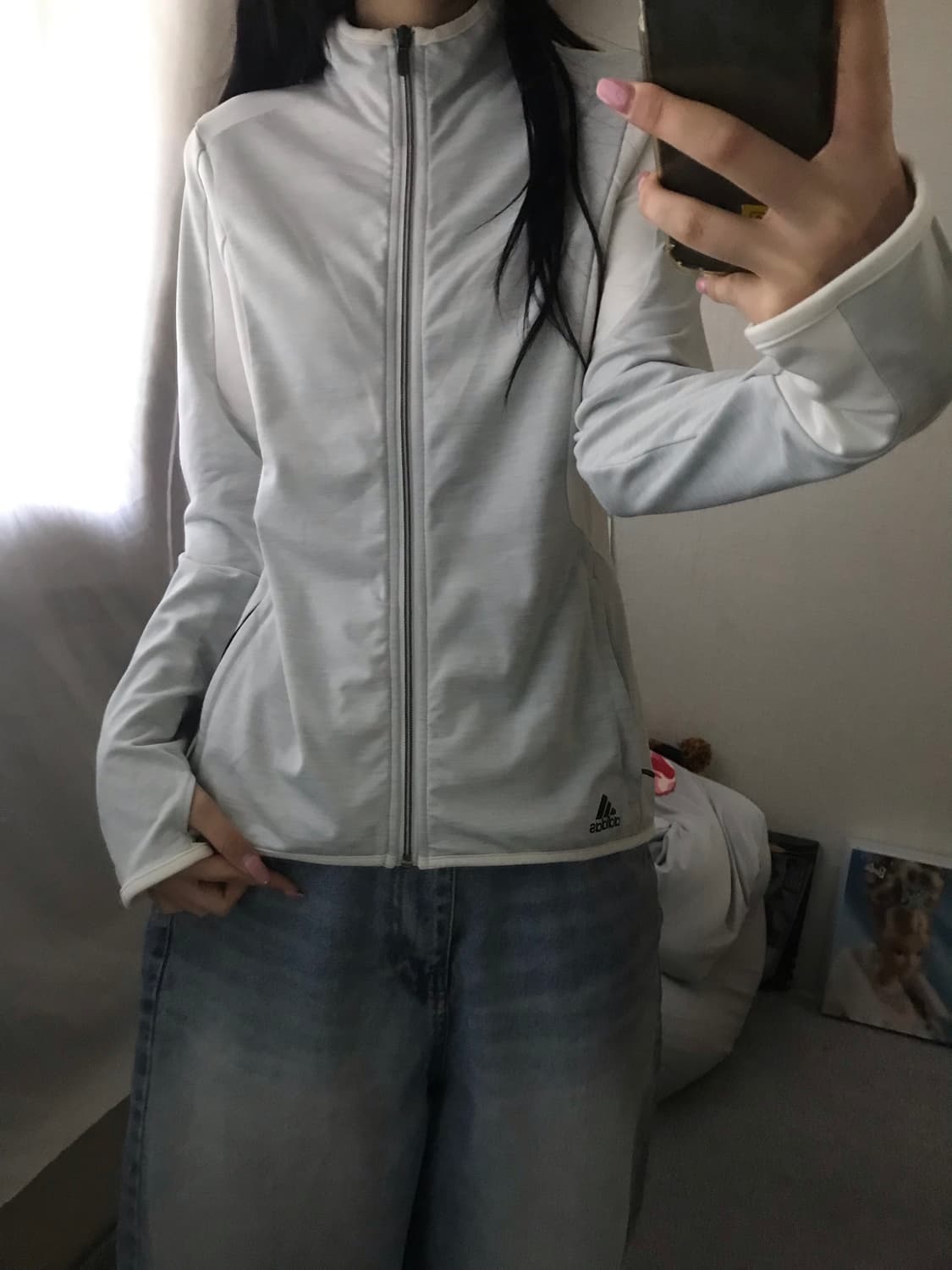 아디다스 뮤트그레이 핸드워머 집업 상품이미지1