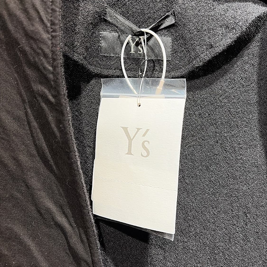 (정품/새상품) 요지 야마모토 여성 블랙 코튼 울 노카라 비대칭 코트 상품이미지4