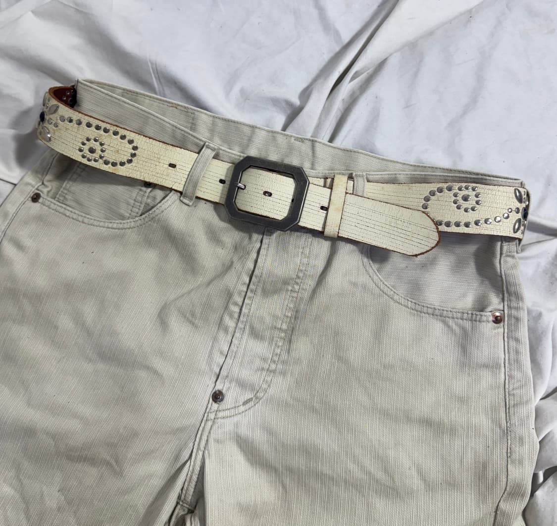 빈티지 스톤 장식 스터드 웨스턴 벨트 y2k 상품이미지2