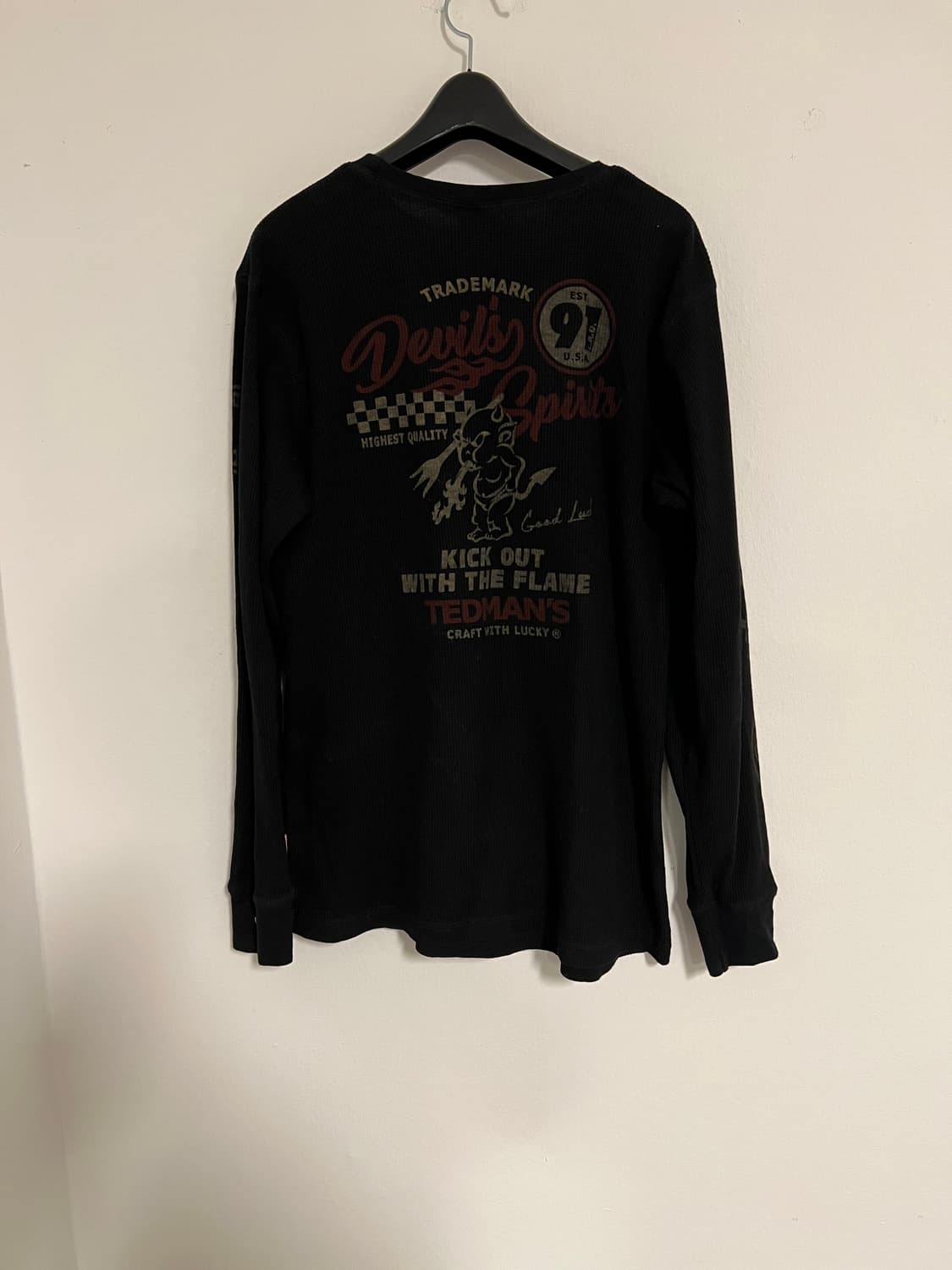 TEDCOMPAUY 데빌 프린트 와플 롱 슬리브 상품이미지2