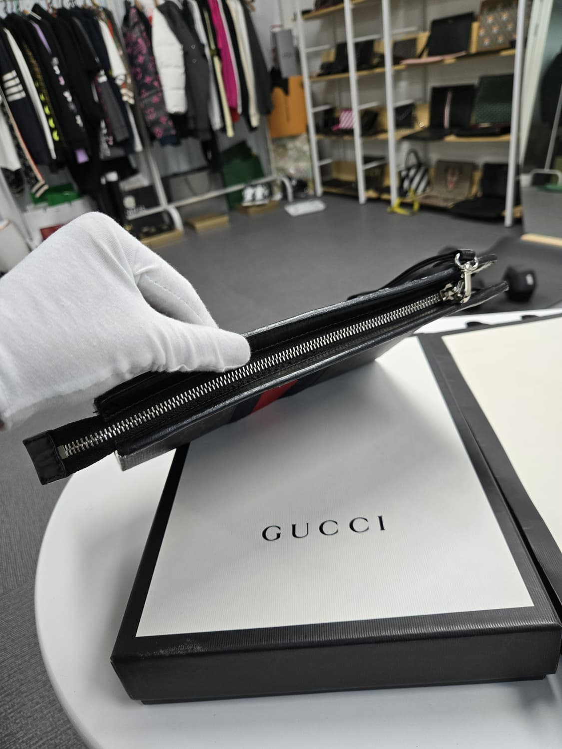 [A급컨디션]구찌 웹삼선 보야주 클러치백 상품이미지5