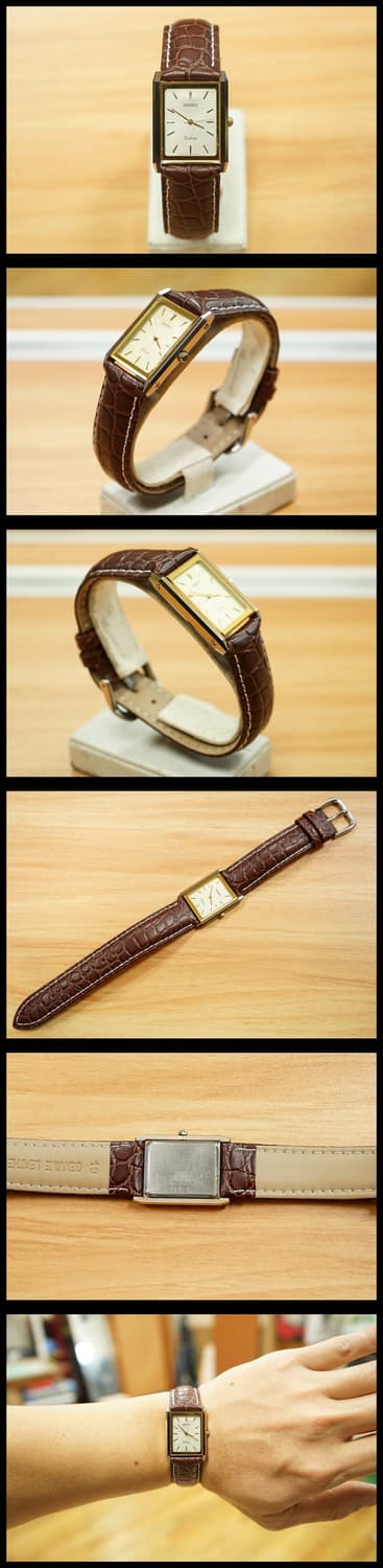 80s 세이코 돌체 텅스텐 "스노우 플레이크 다이얼" 탱크 프레임 쿼츠 상품이미지2