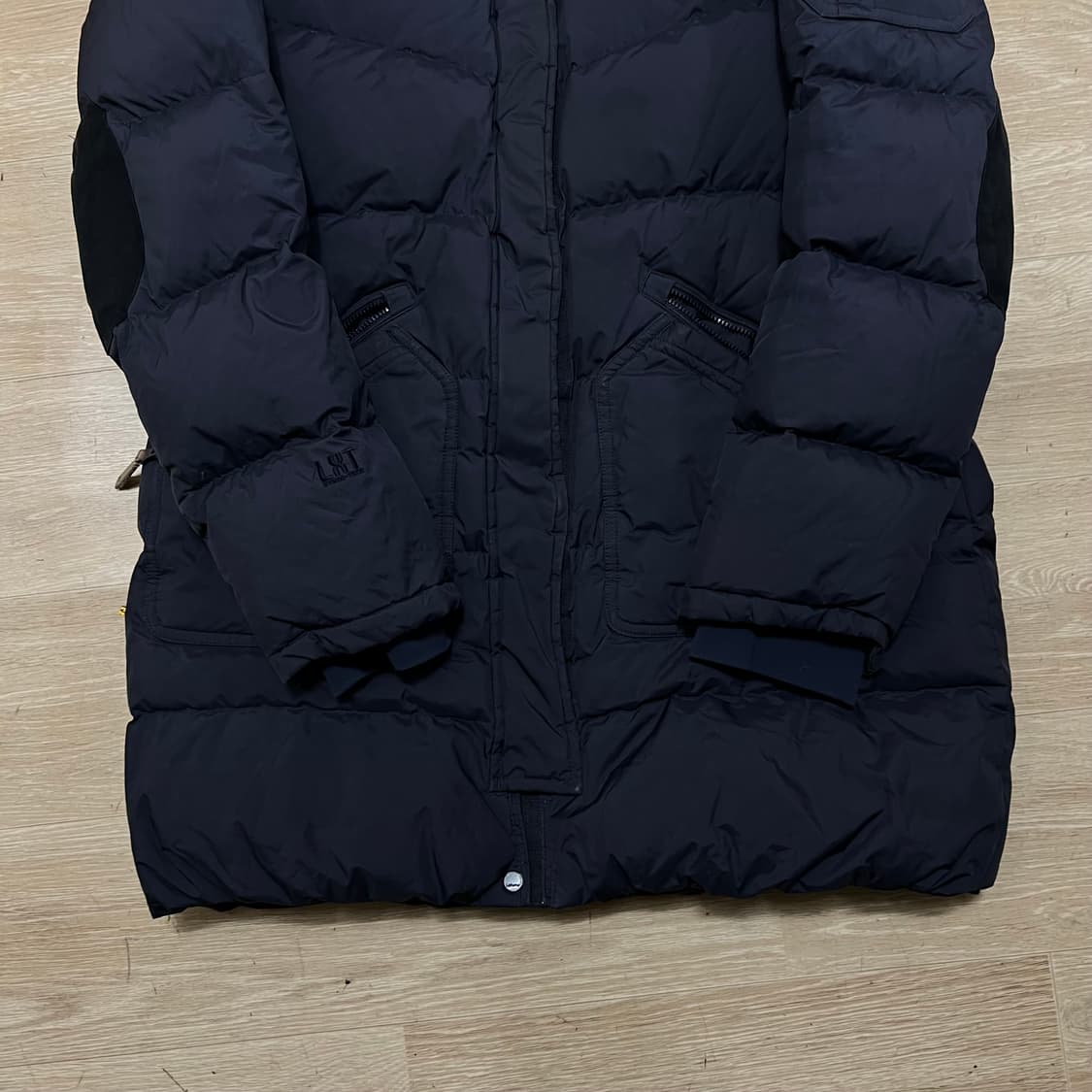 라푸마 구스다운 자수 로고 후드 패딩 점퍼 [네이비] L/100 상품이미지3