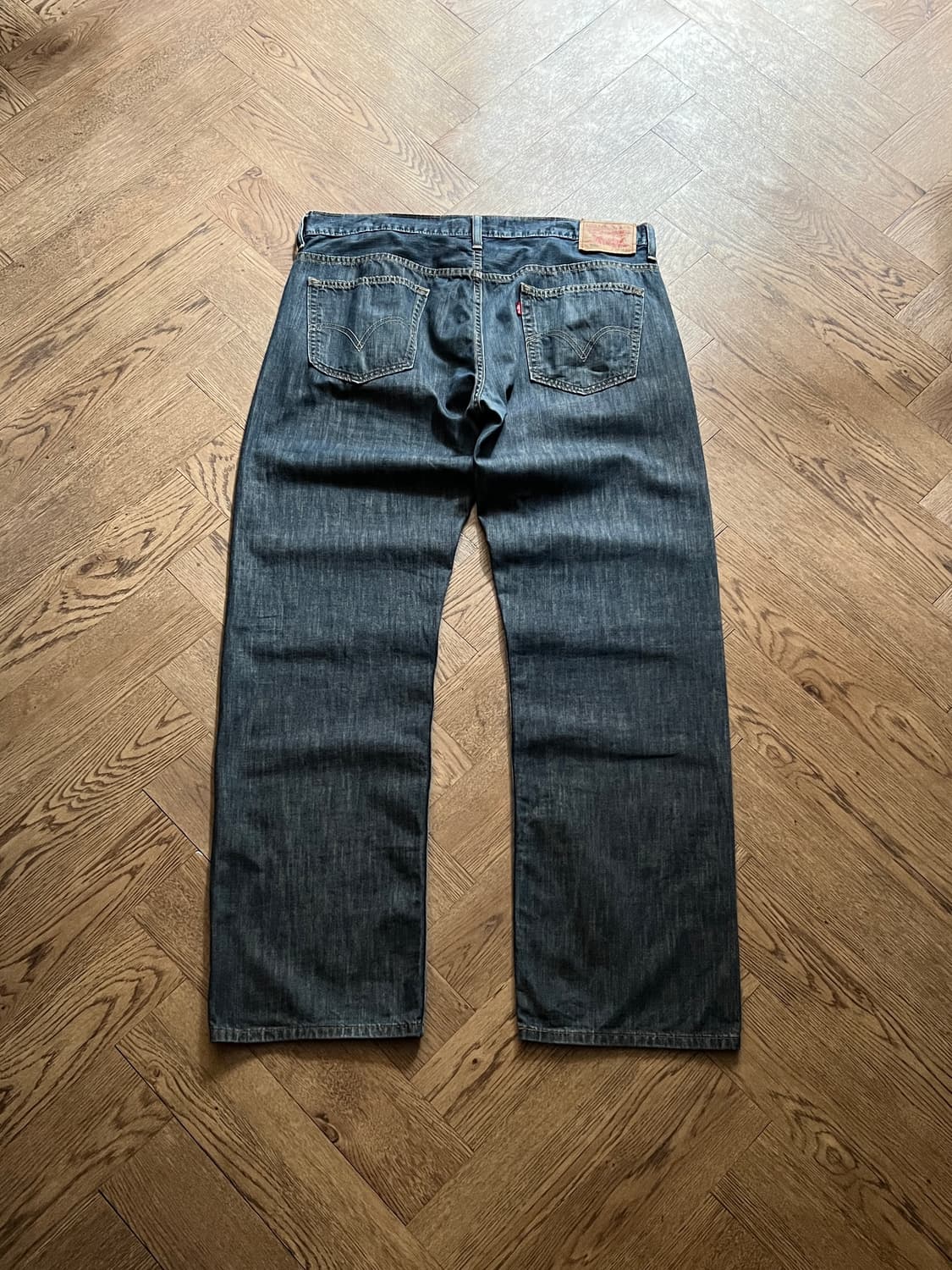 [36]리바이스 569 와이드핏 빈티지 워싱 생지 데님 팬츠 상품이미지1