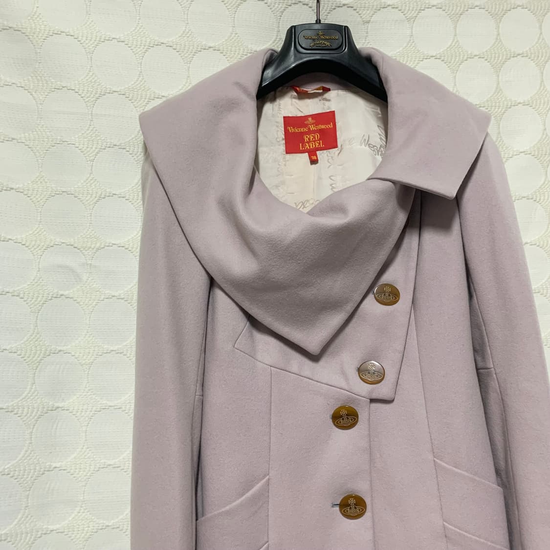 vivienne westwood 울 드레이프 카라 롱코트 상품이미지5