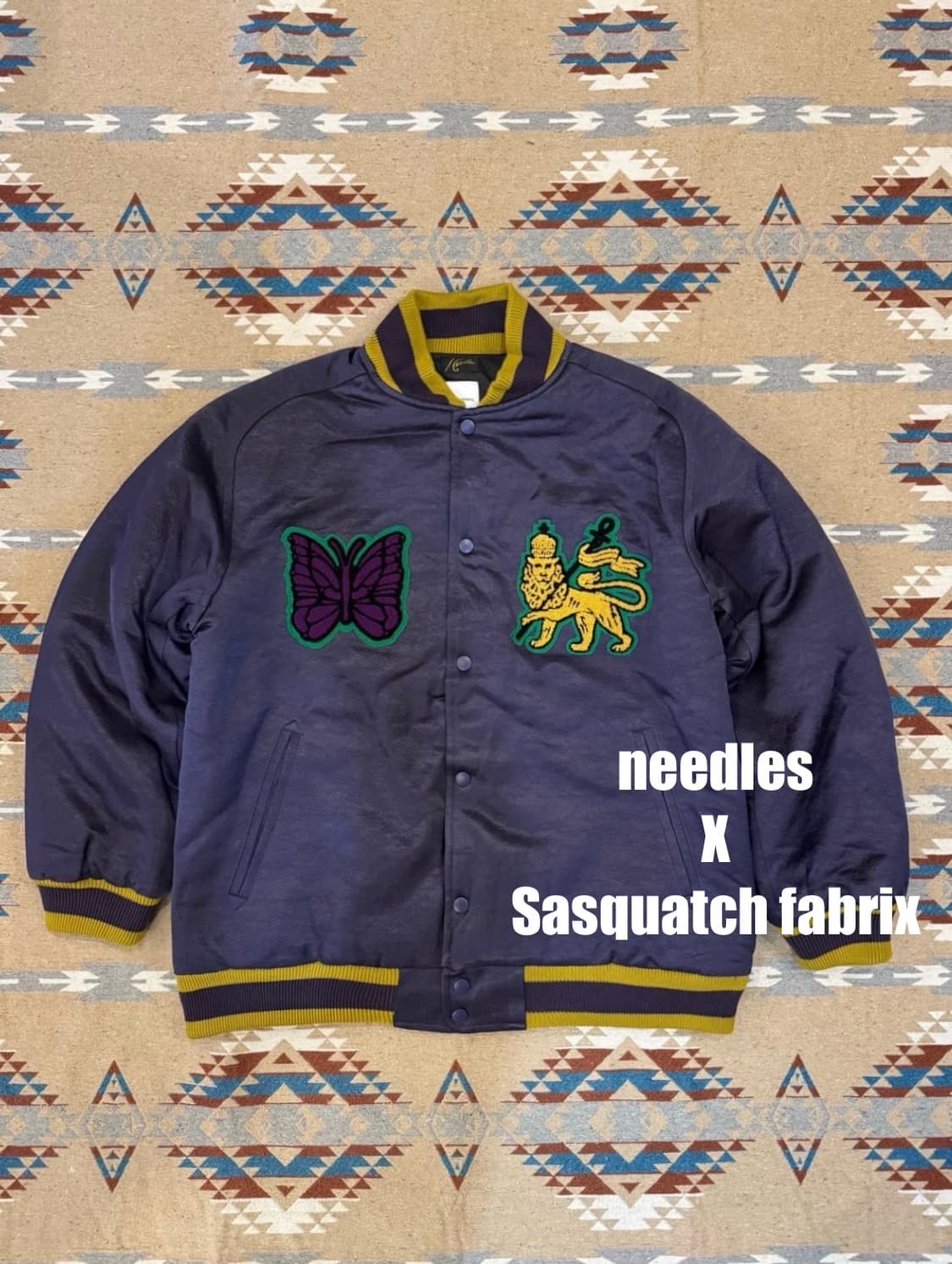 [L] 니들스 x 사스콰치패브릭스 어워드 바시티 자켓 퍼플 상품이미지1