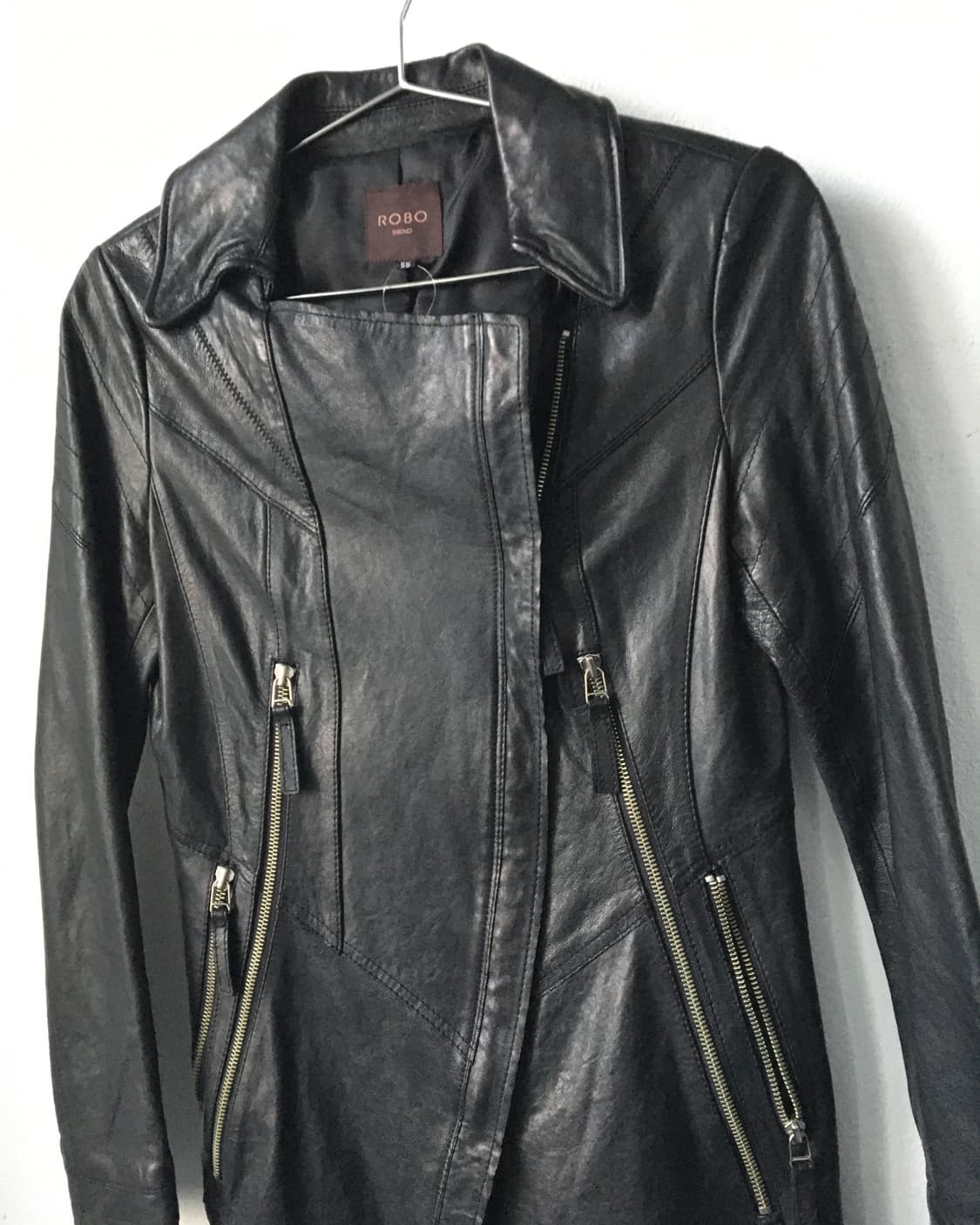 Unbalanced lamb leather jacket 상품이미지5
