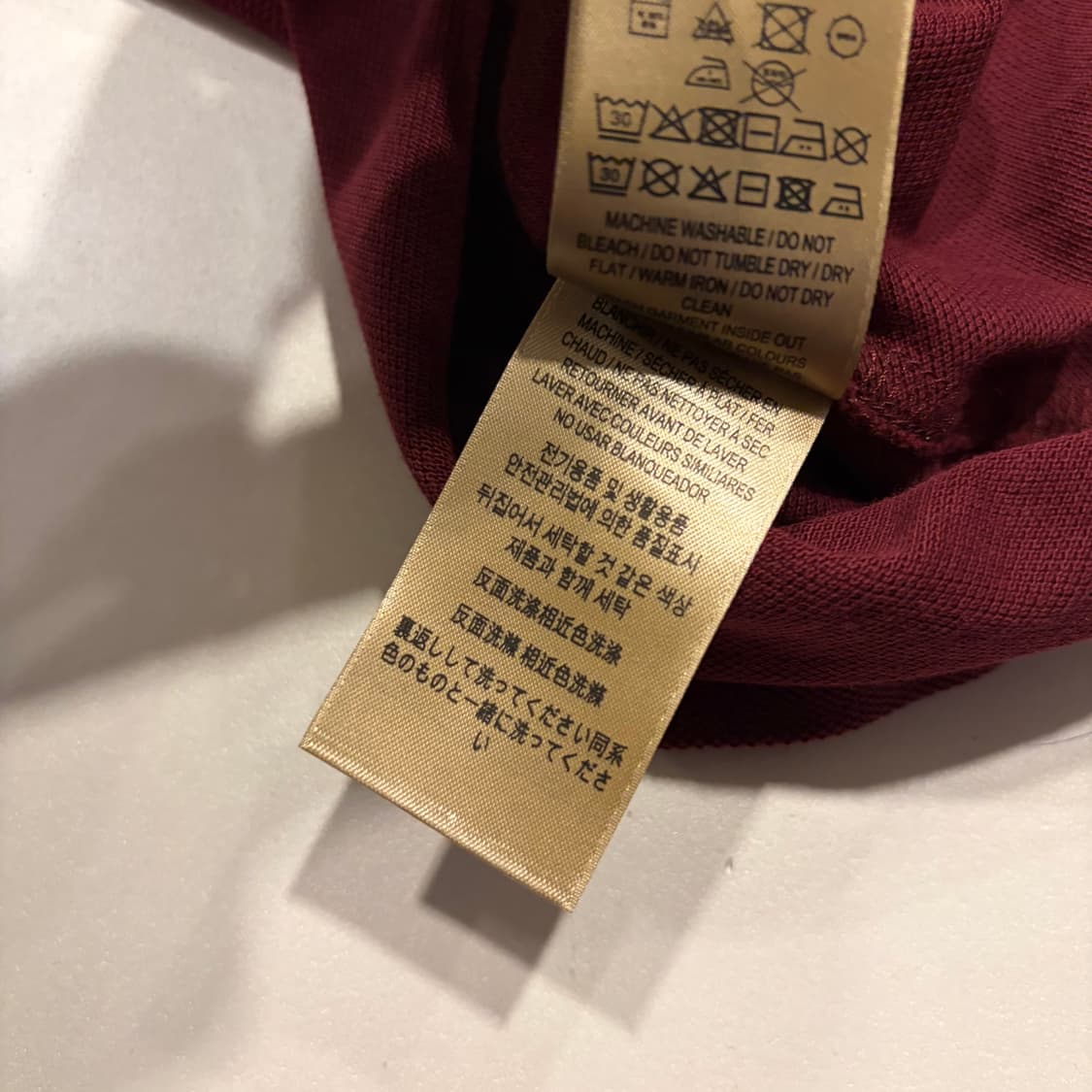 [2XL] 버버리 반팔 폴로 셔츠 버건디 D154 상품이미지8