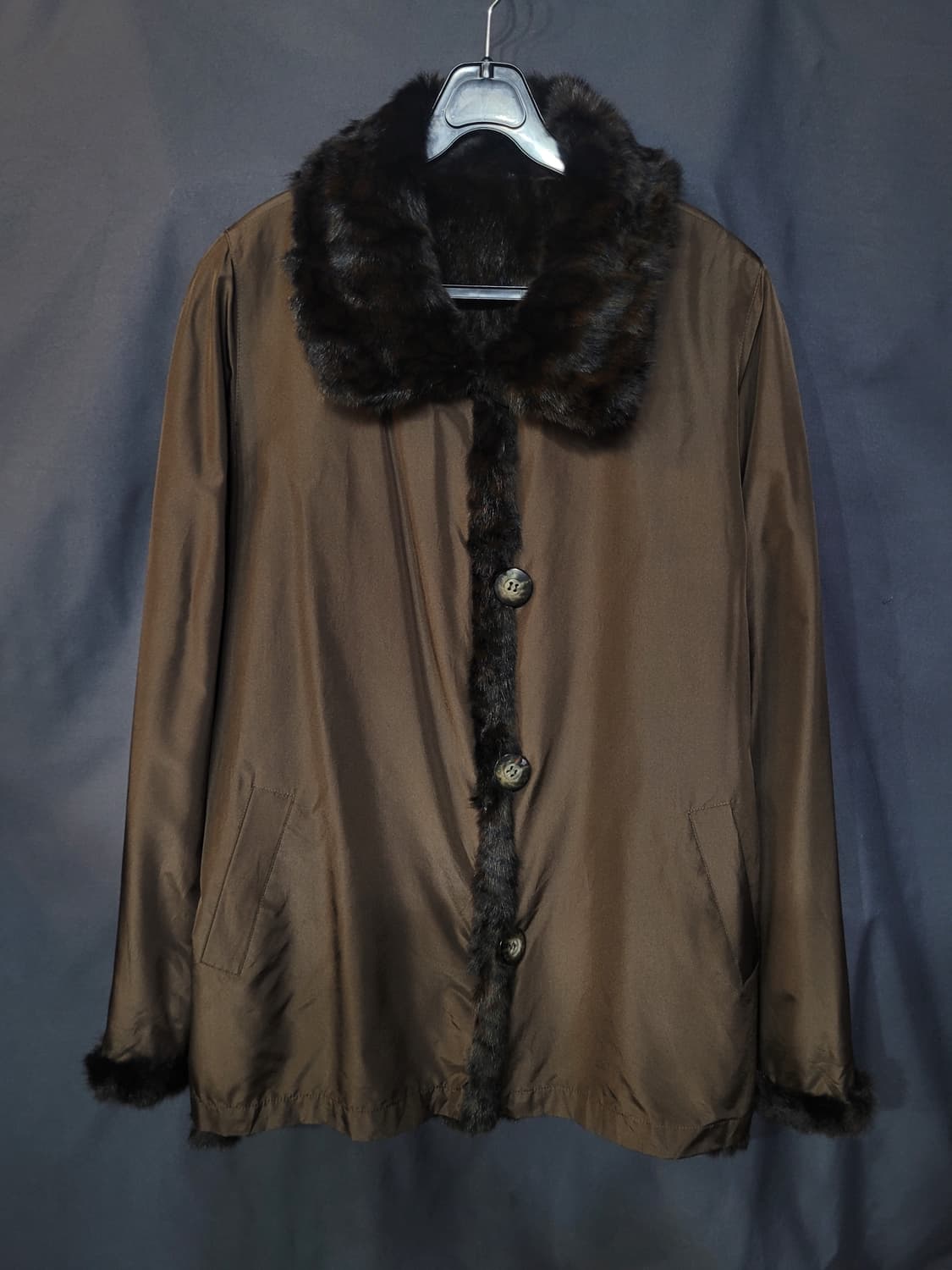 BALMAIN 발망 리얼 리스퍼 실크 리버시블 코트 상품이미지4