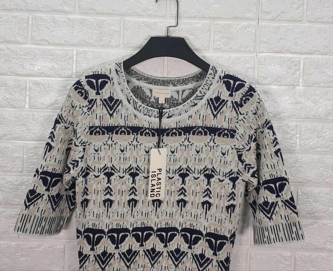 [85]플라스틱아일랜드 패턴 니트 원피스(새상품) 상품이미지3