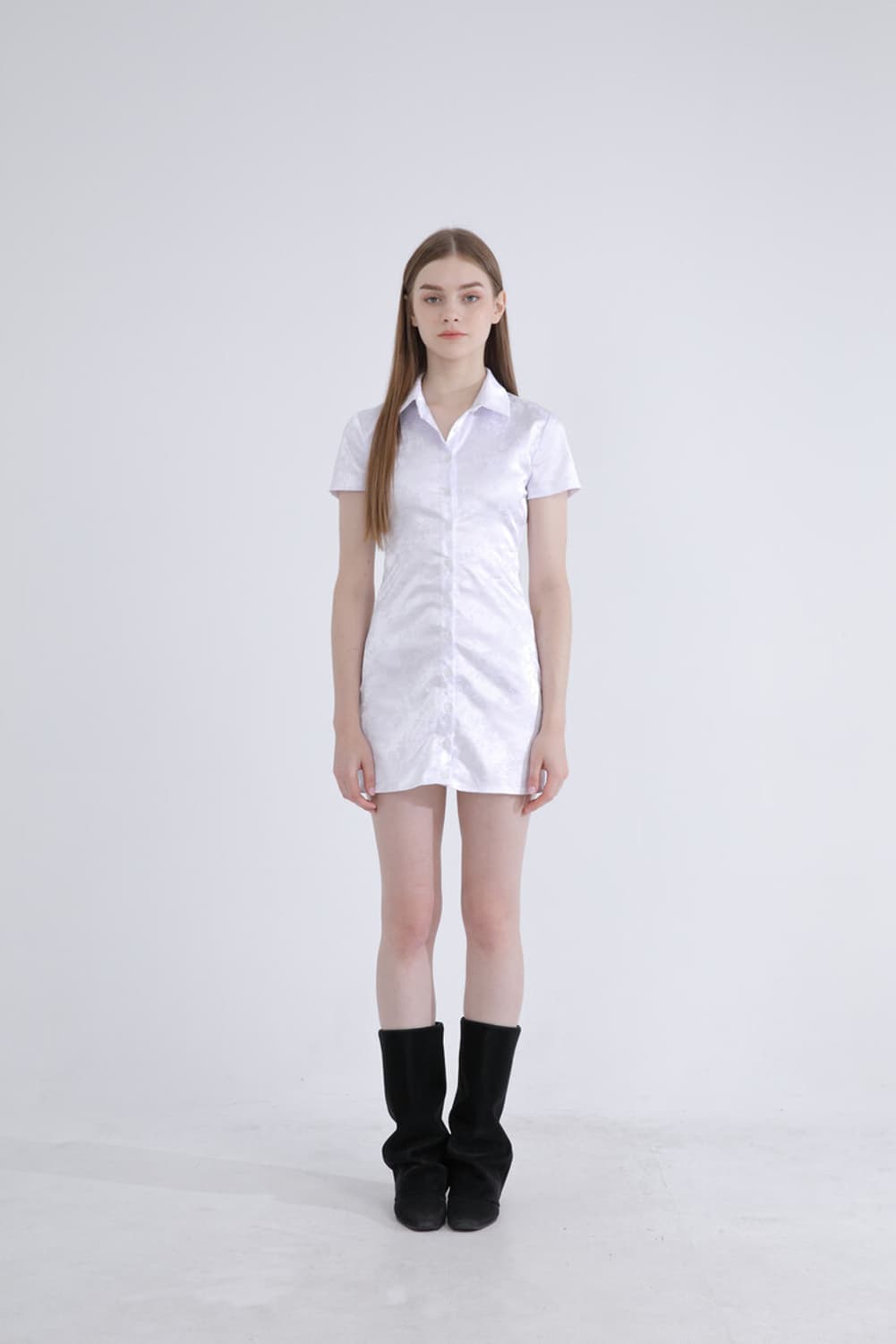 Jacquard shirt one-piece 002 상품이미지1