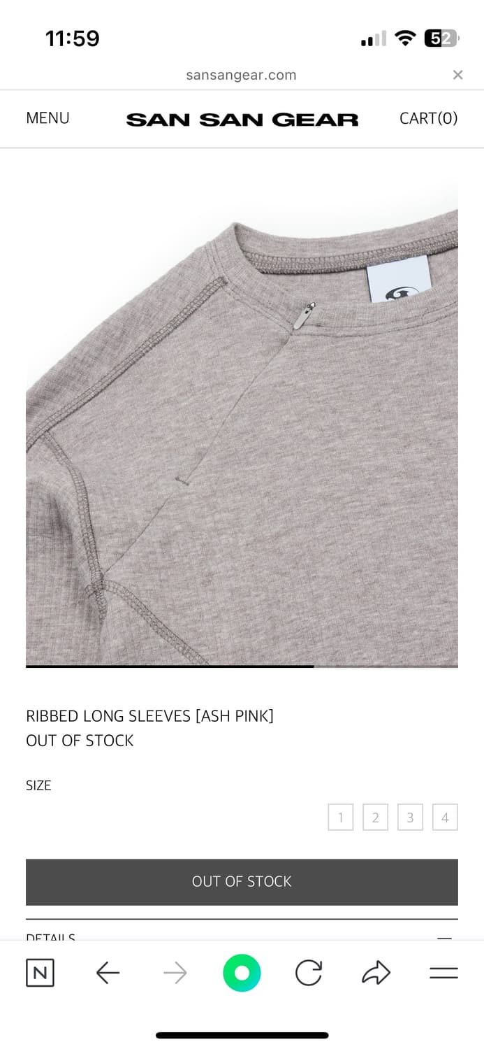 산산기어롱슬리브RIBBED LONG SLEEVES [ASH PINK]  상품이미지4