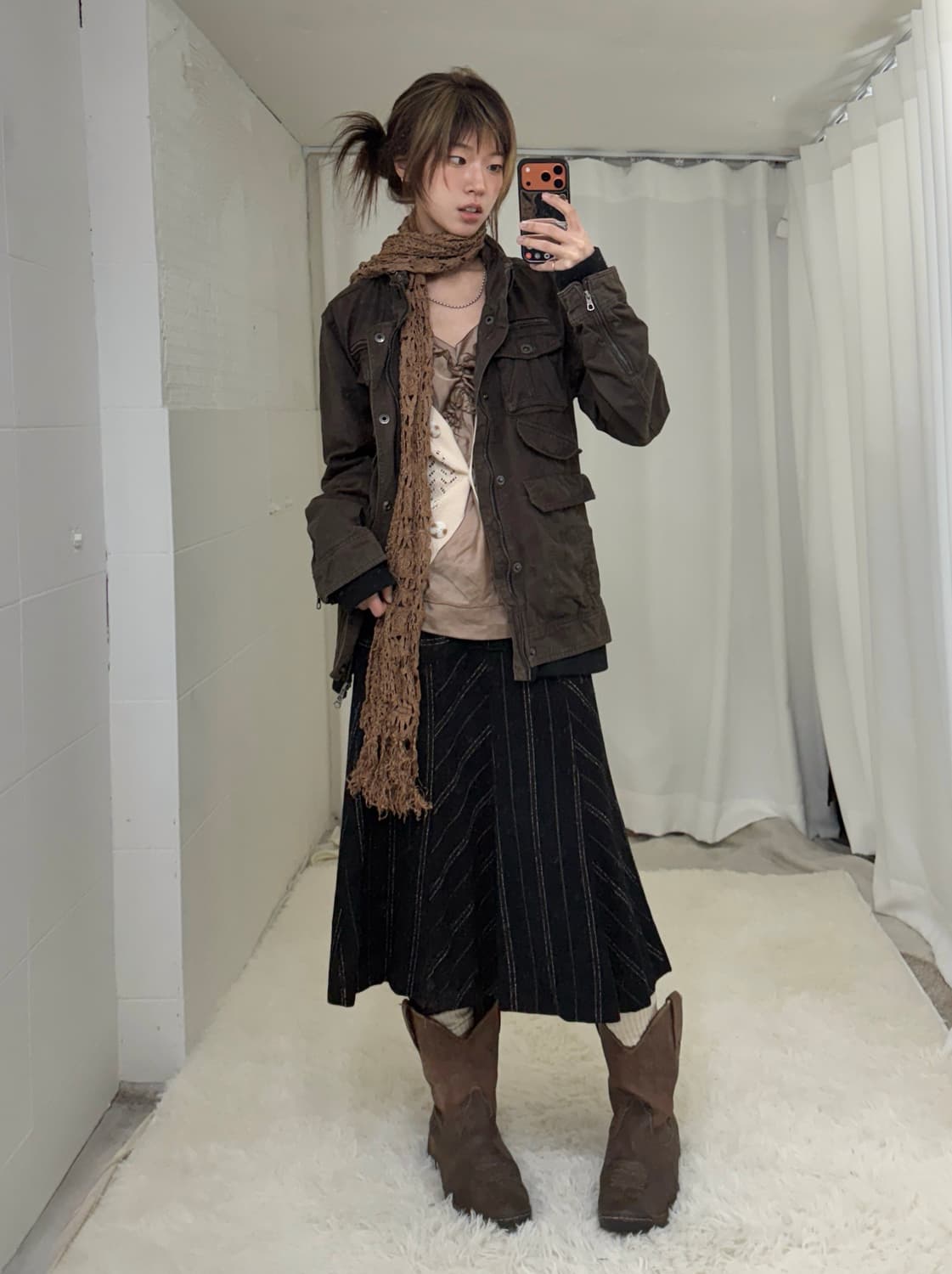 인더애틱 브라운 사파리 자켓 모리 그런지 코디 세트 상품이미지1