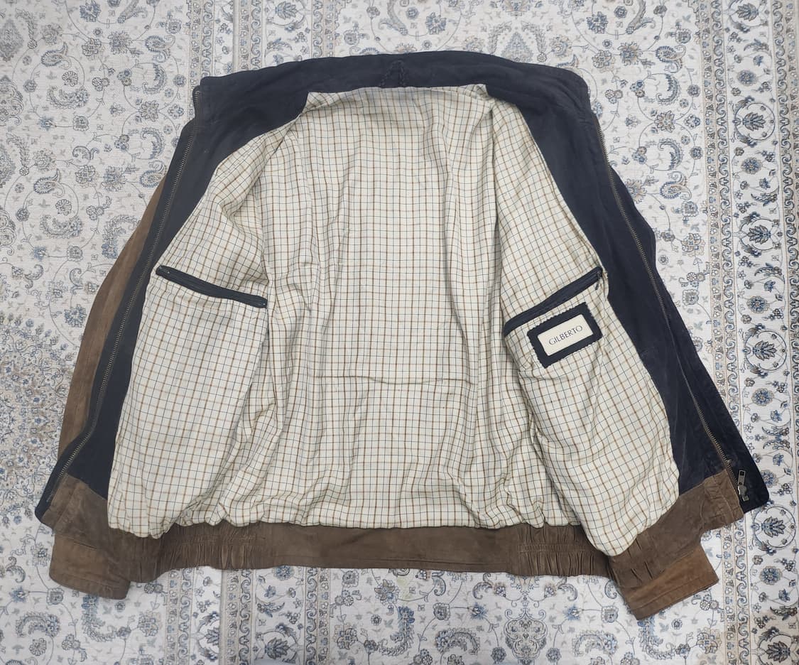 90s GILBERTO 리얼 레더 스웨이드자켓 48사이즈 상품이미지3