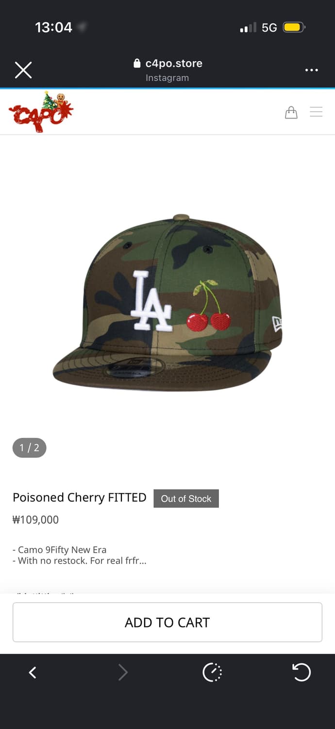 Capo 카모 체리캡 상품이미지1