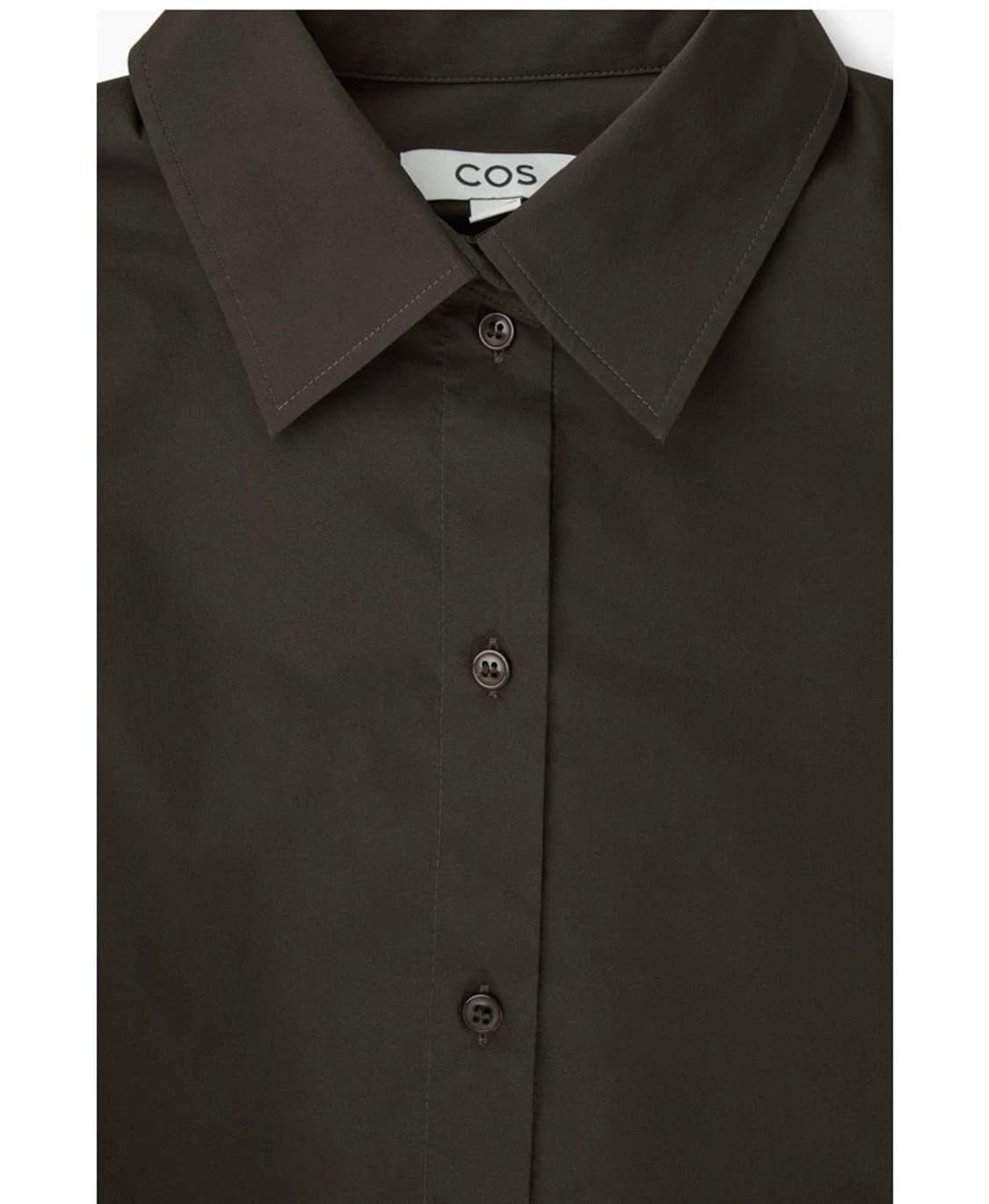 코스COS코튼 블렌드 오버사이즈 셔츠 브라운 상품이미지4