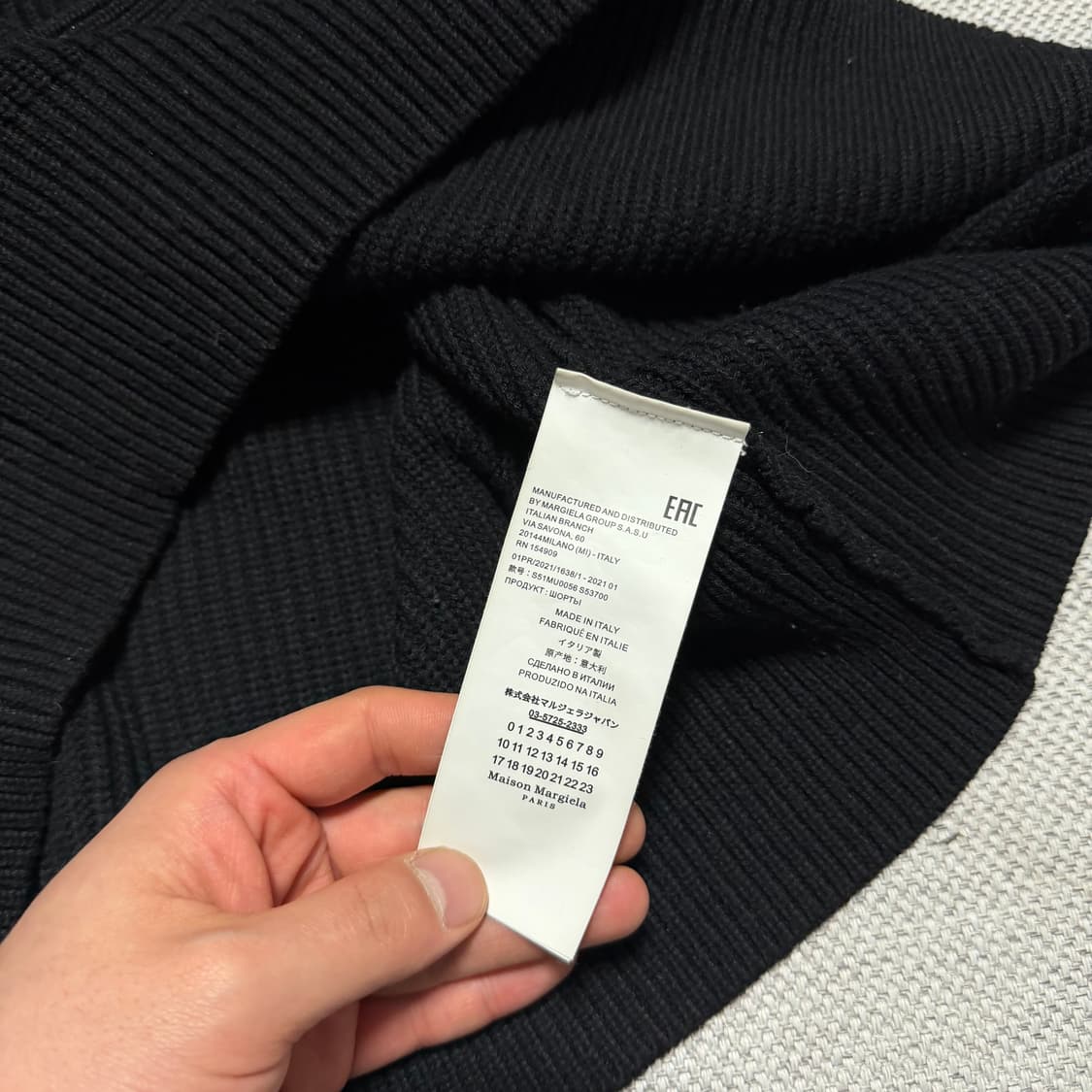 메종 마르지엘라 블랙 크루넥 니트 스웨터 상품이미지3