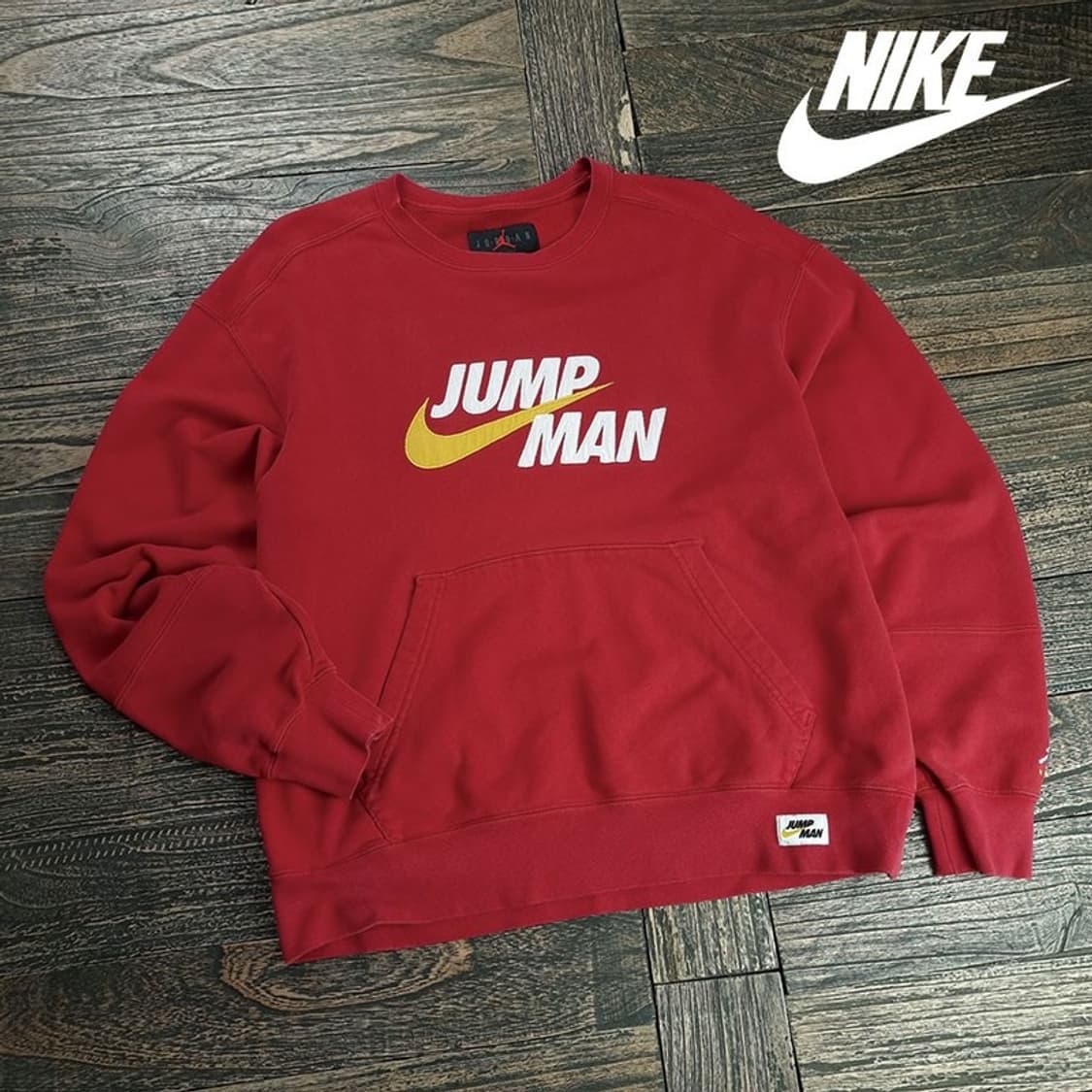 [나이키] 캥거루 포켓 빅로고 오버핏 맨투맨 레드 M20080 상품이미지1