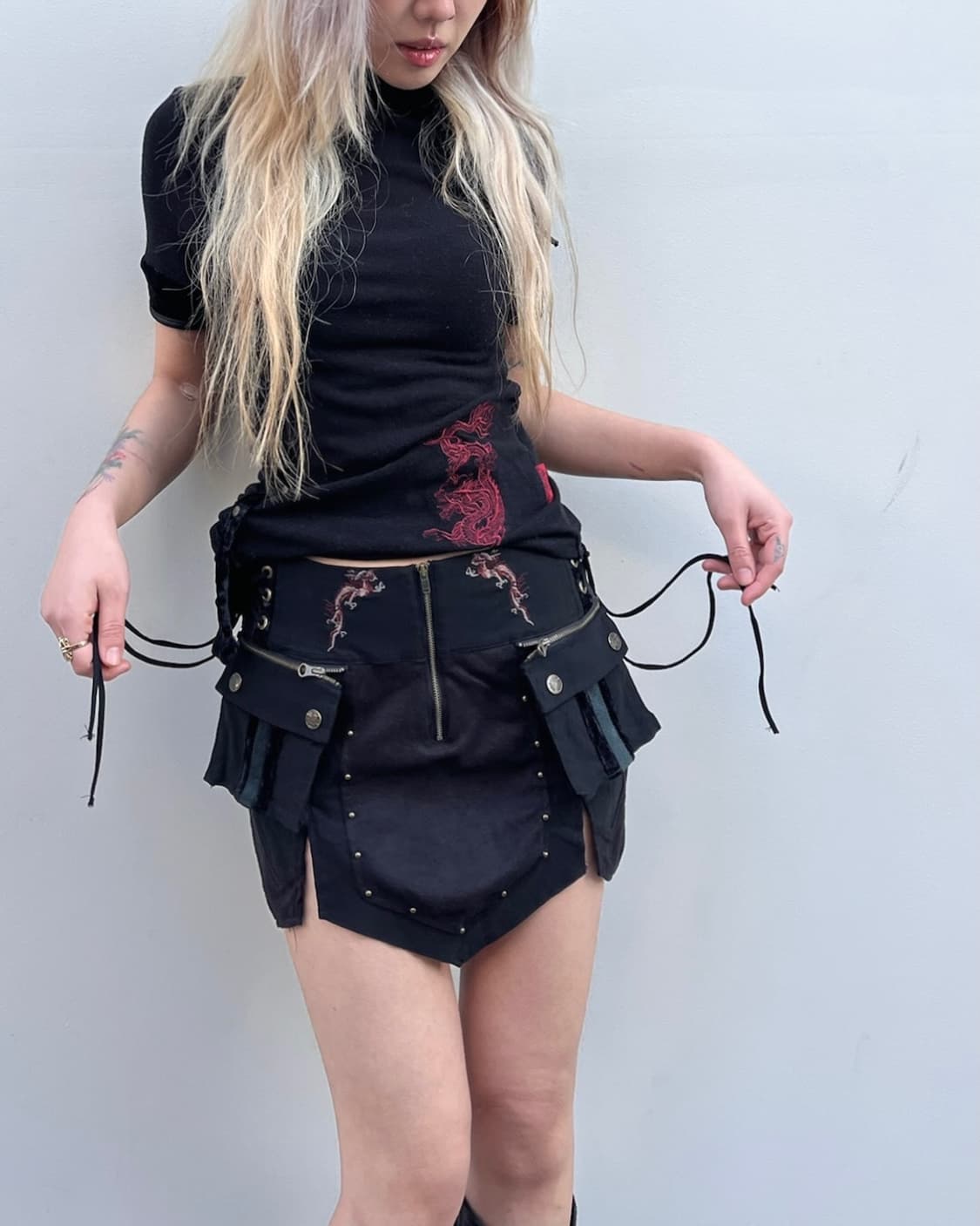 오즈온 오리엔탈 포켓 디테일 스커트 상품이미지1