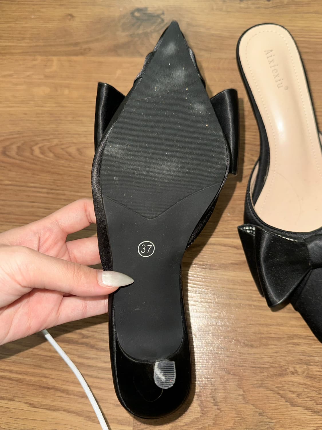 빈티지 리본뮬 스틸레토 구두 상품이미지3
