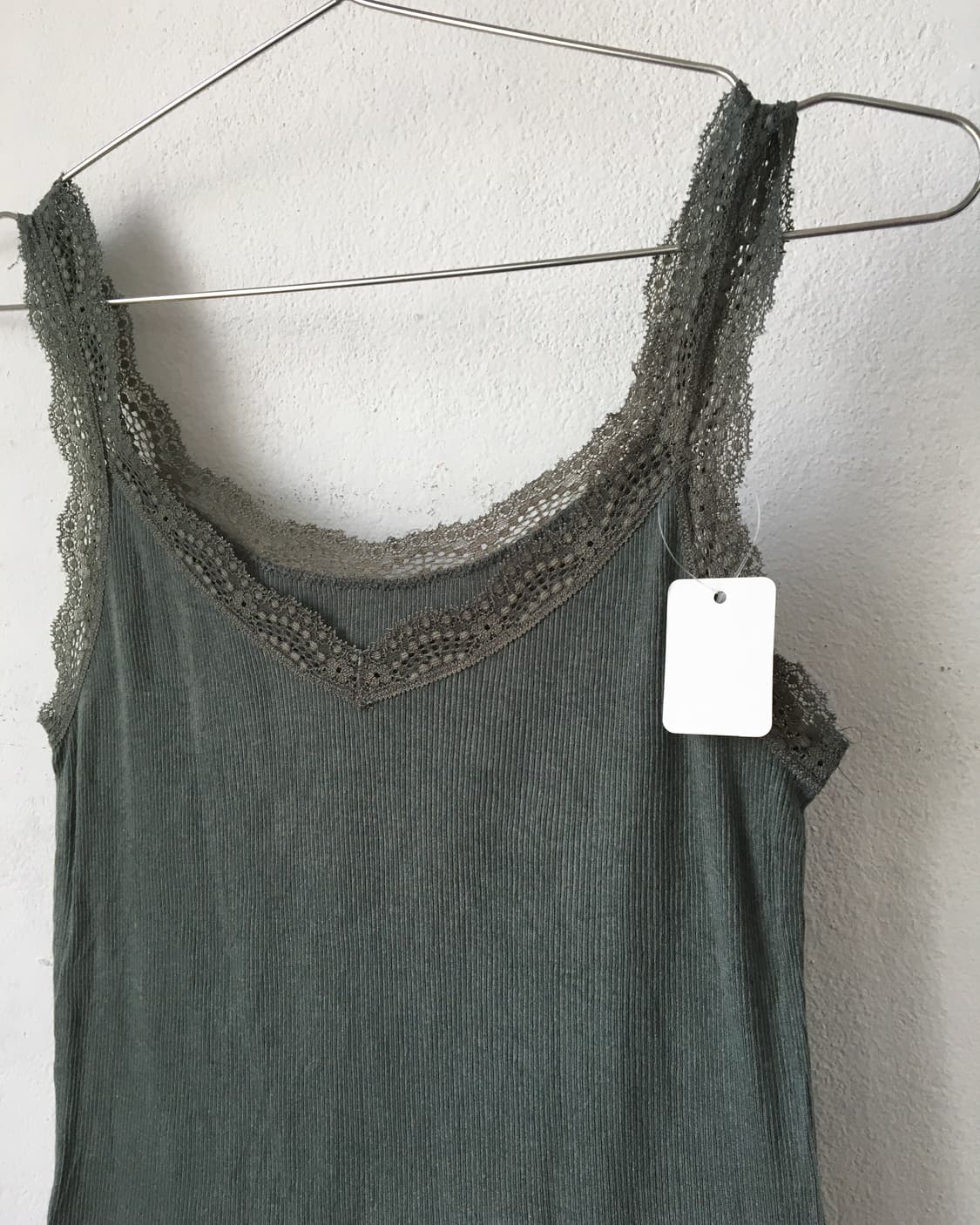 Lace trimming ribbed sleeveless 상품이미지4