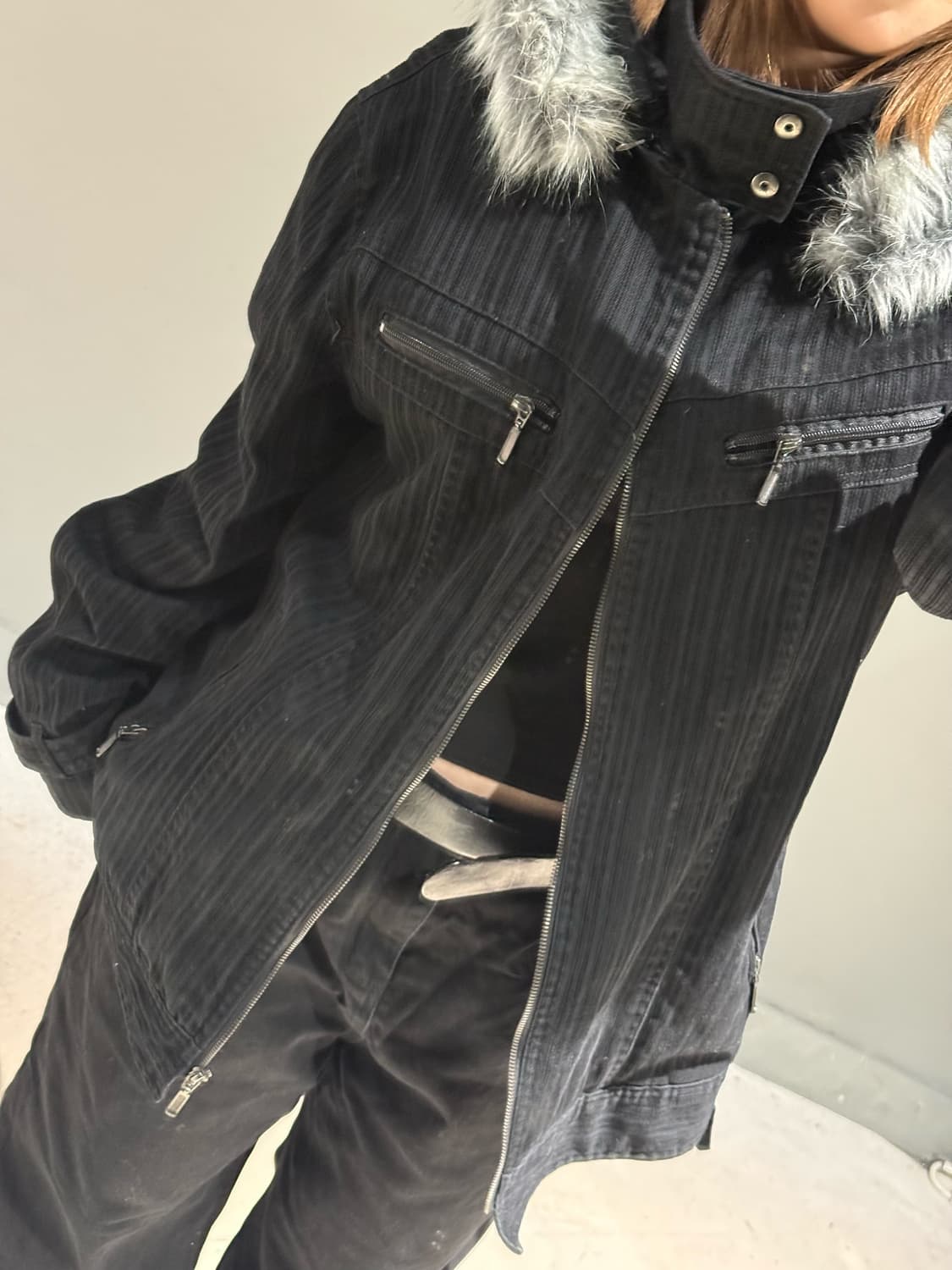 fur trimming buckle point jacket 상품이미지4