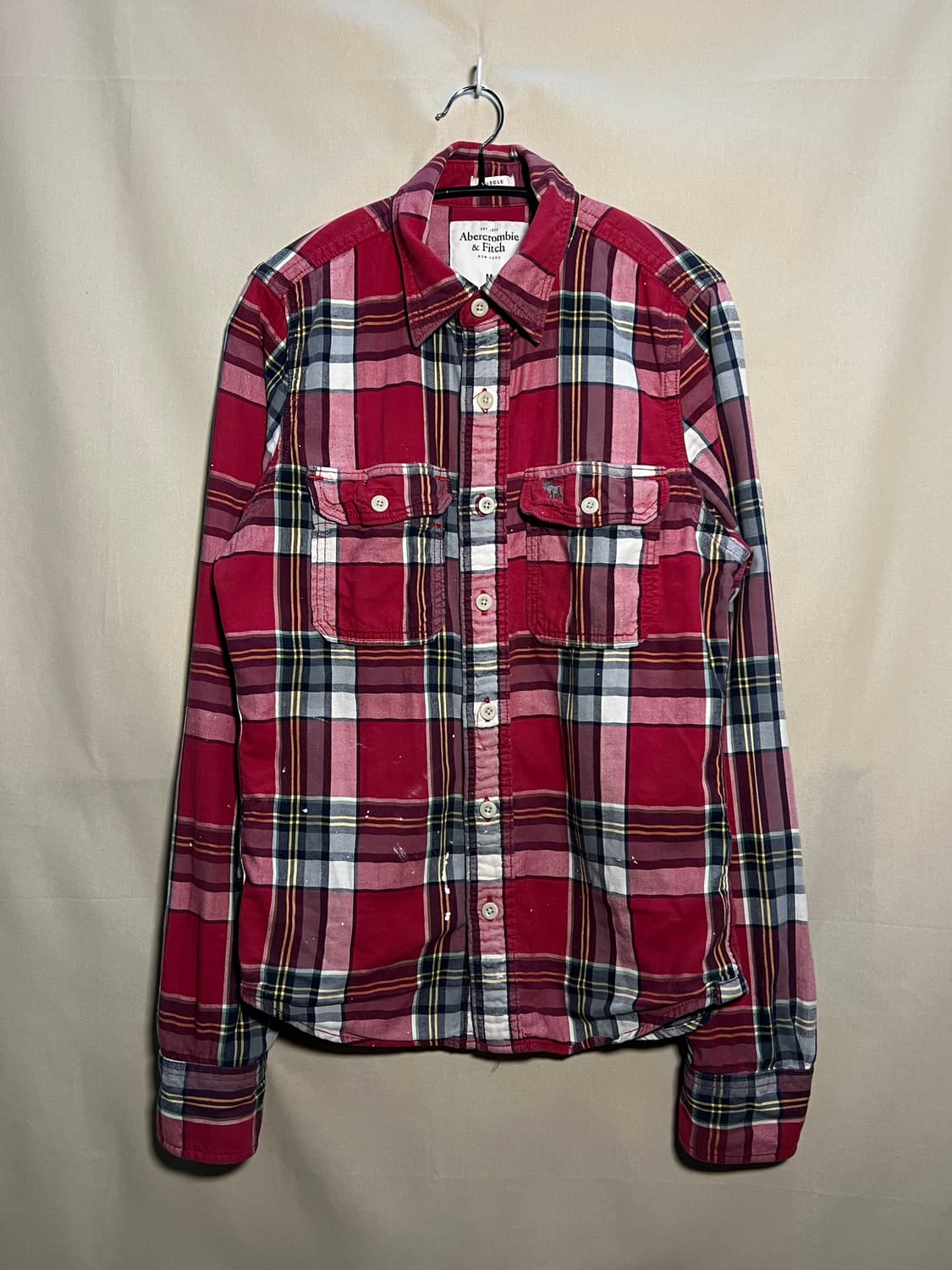 아베크롬비 빈티지 체커 포켓 셔츠 처분  상품이미지1