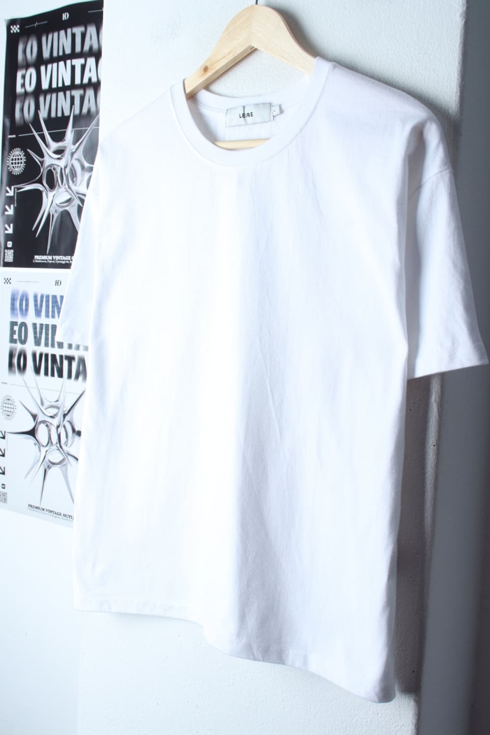 W(L-XL) 르아르 반팔 티셔츠 오버핏 화이트 무지-H31399 상품이미지1