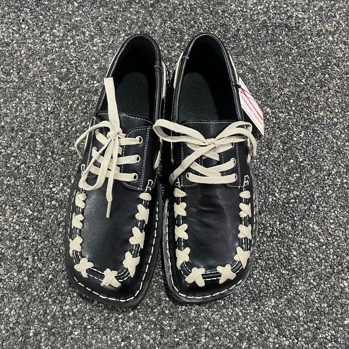 빈티지 캠퍼 에키 레이스업 블랙 레더 로퍼 B3686 상품이미지1