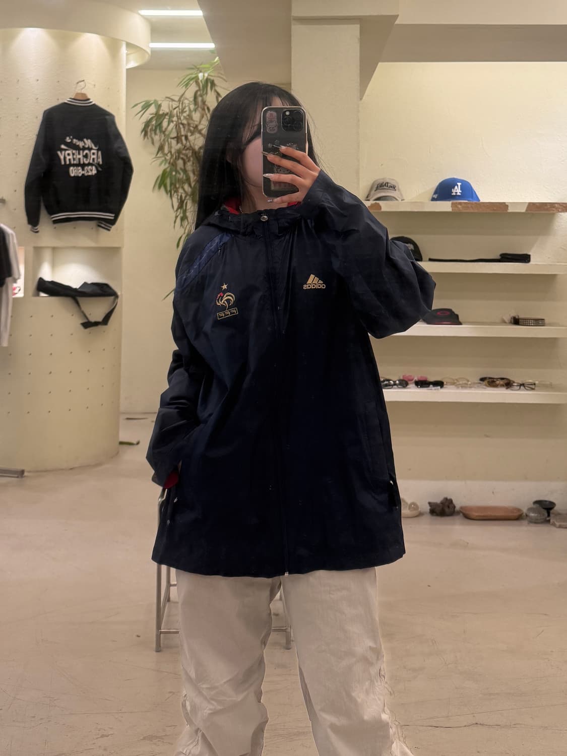 아디다스 프랑스 국가대표 FFF 네이비 윈드브레이커  상품이미지1