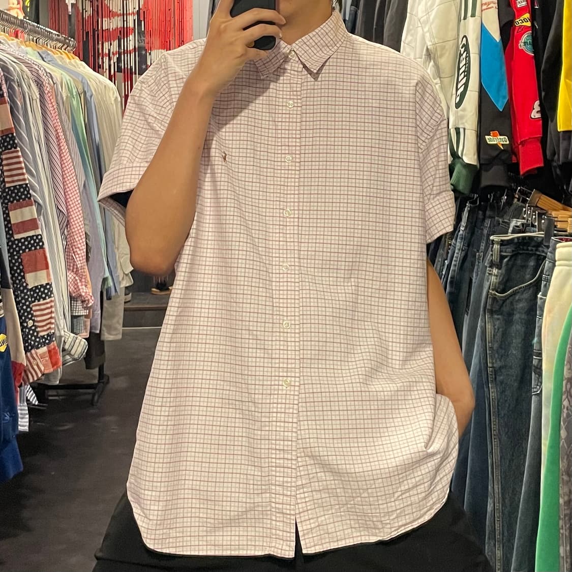 [IM] polo 폴로 옥스포드 핑크 체크 반팔셔츠 상품이미지3