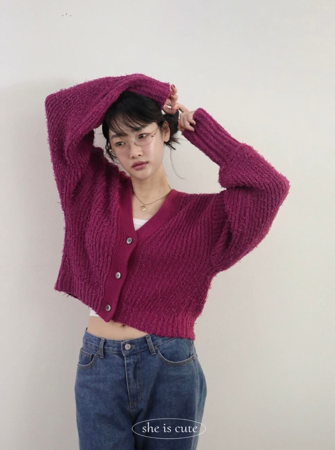 쉬이즈큐트 sheiscute 플러피 가디건 상품이미지1