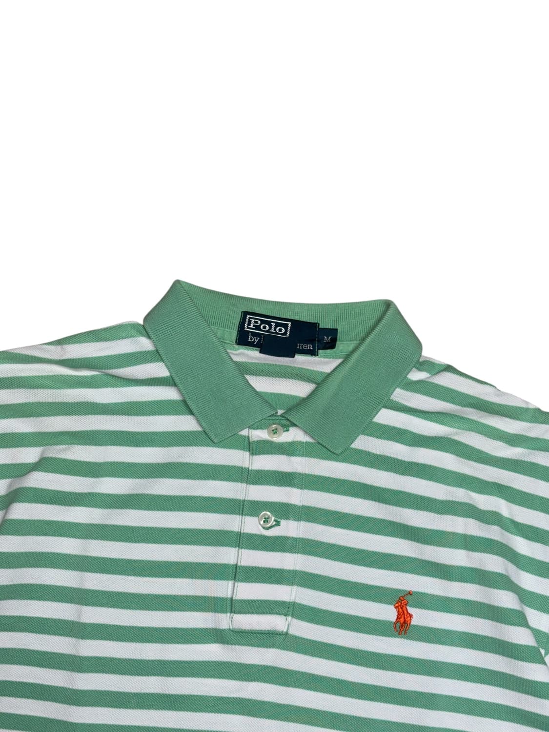 폴로 랄프로렌 연두색 스트라이프 카라티 반팔티 상품이미지4