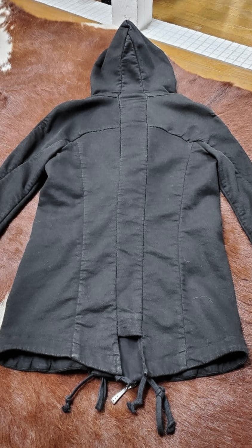 Masnada 수소봉제 사선지퍼 후드코트 상품이미지2