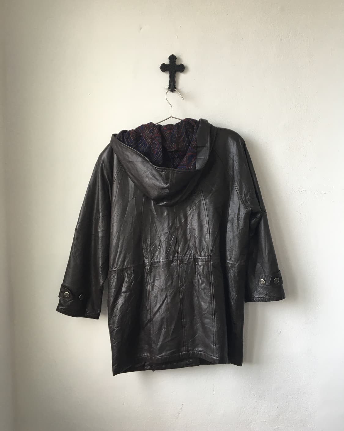 Leather brown safari jacket 상품이미지3