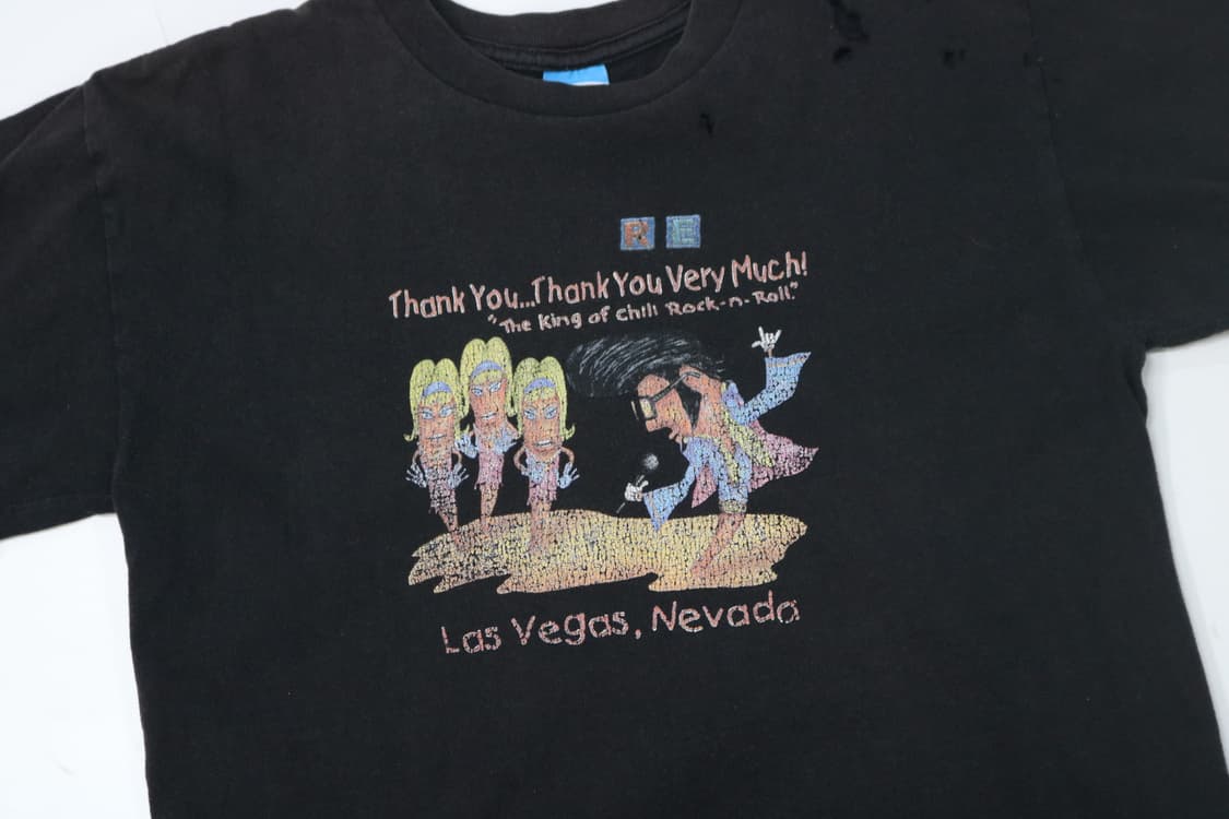90s 빈티지 퍼시픽 스포츠 라스베가스 엘비스 그래픽 티셔츠 (L) 상품이미지4