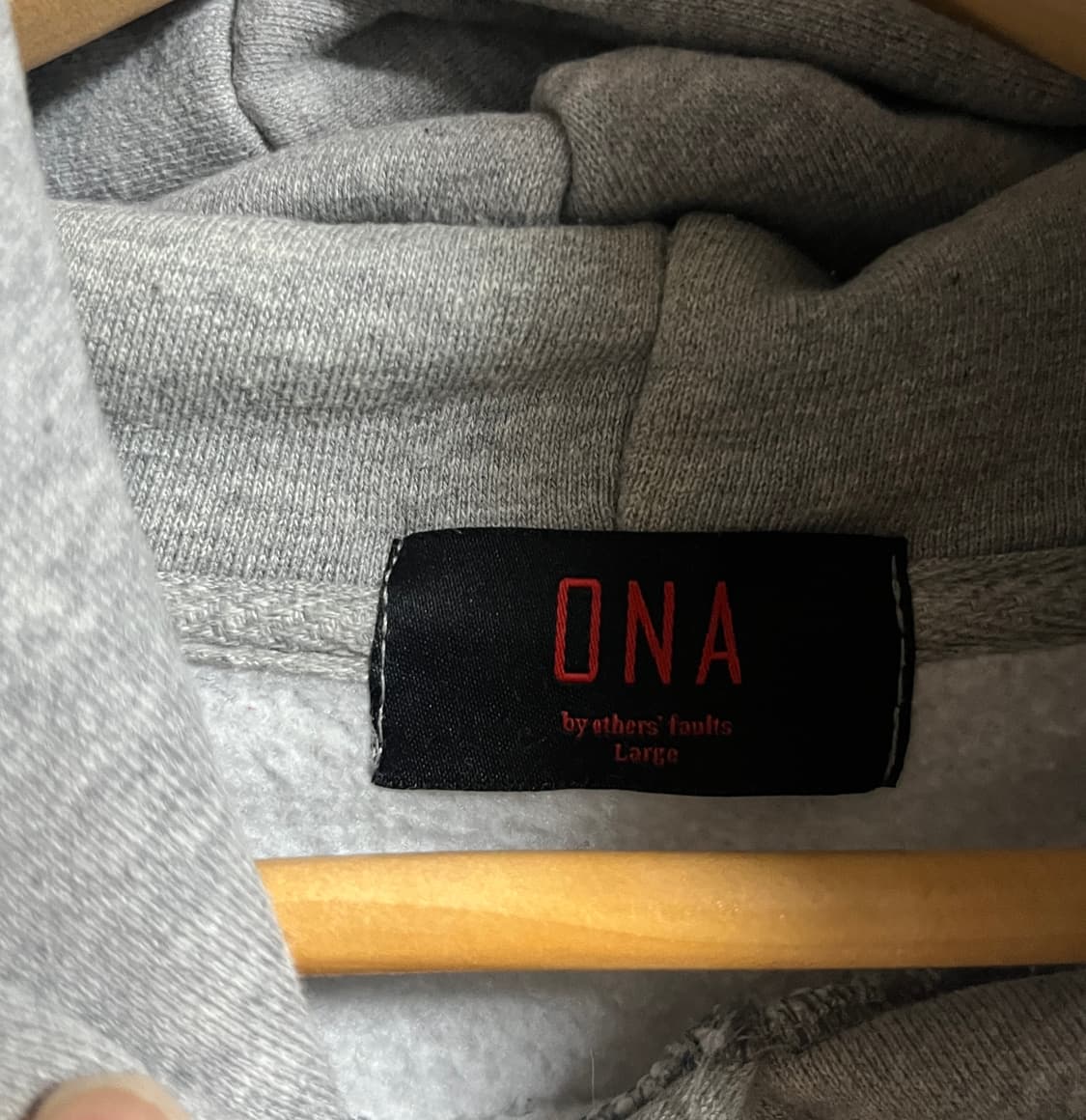 ONA 베이스먼트 회색 오버핏 후드티 L 상품이미지5
