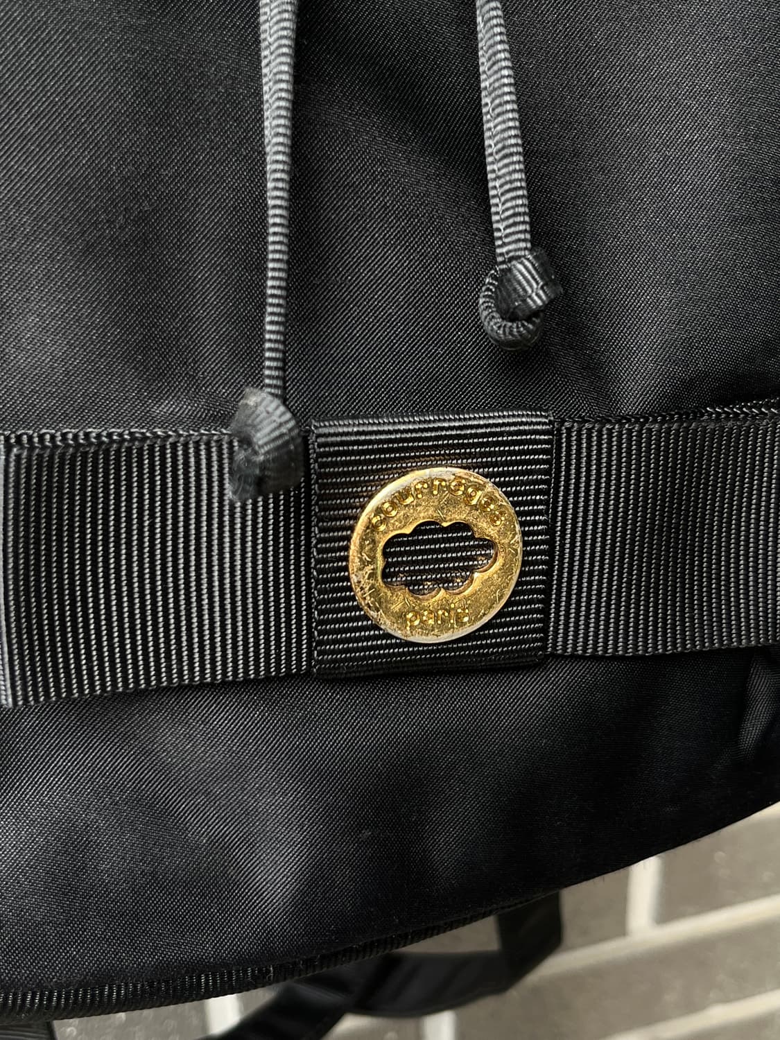 90s Courreges 꾸레쥬 로고 나일론 백팩 블랙 상품이미지7