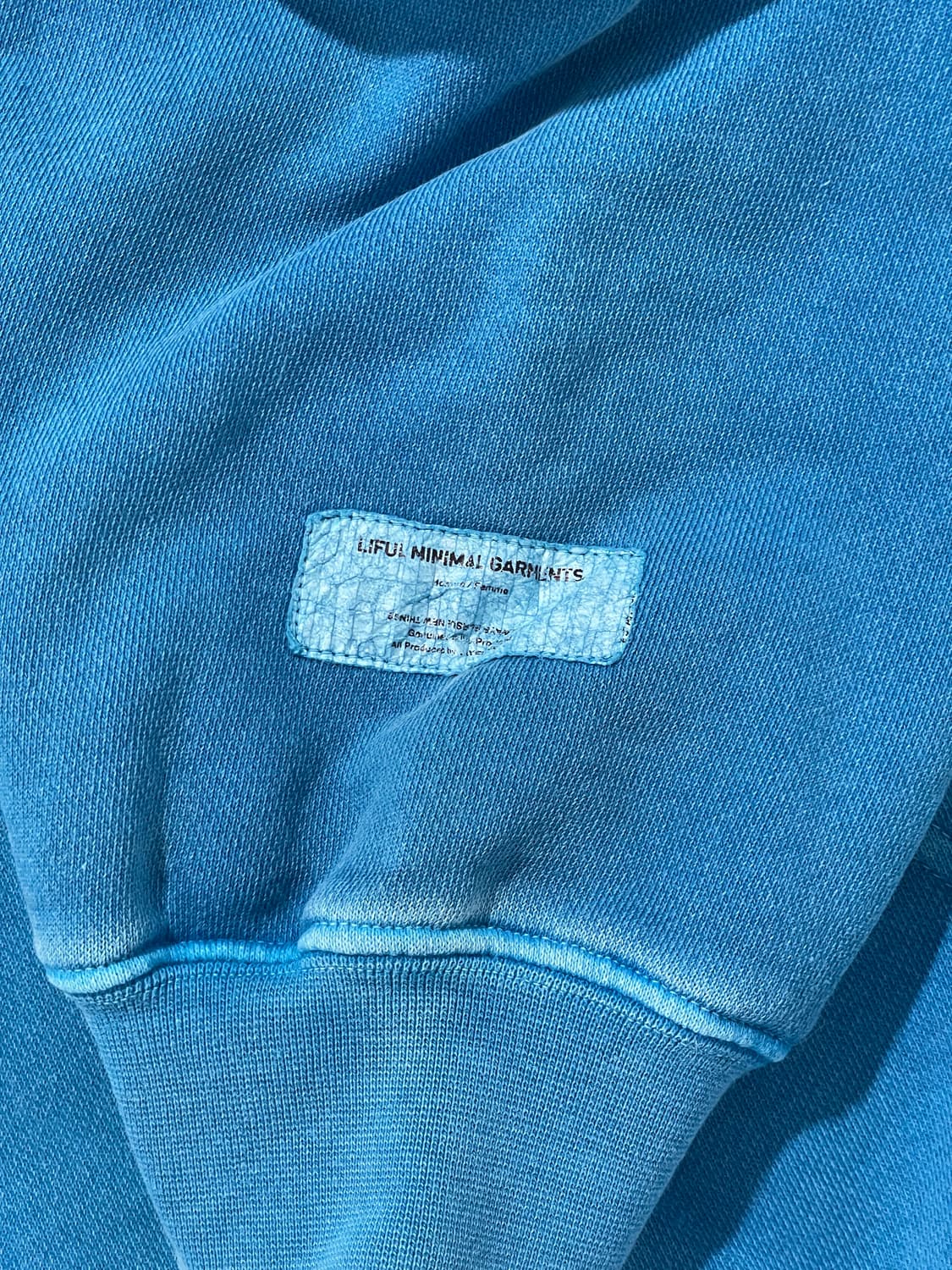 LIFUL Pigment Hoodie - Turqoiese Blue 상품이미지4