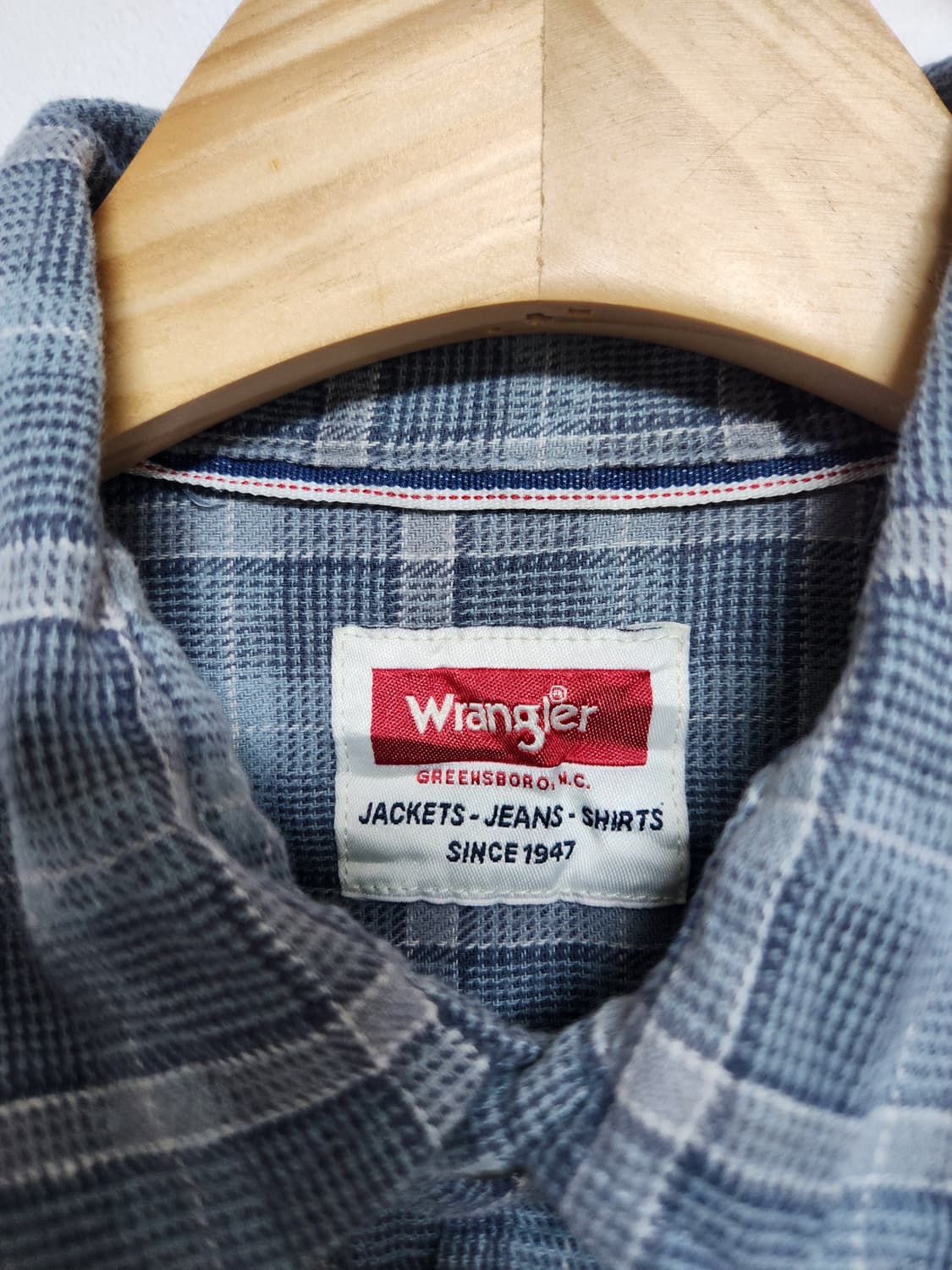 랭글러Wrangler 체크 셔츠 M - S84 상품이미지4