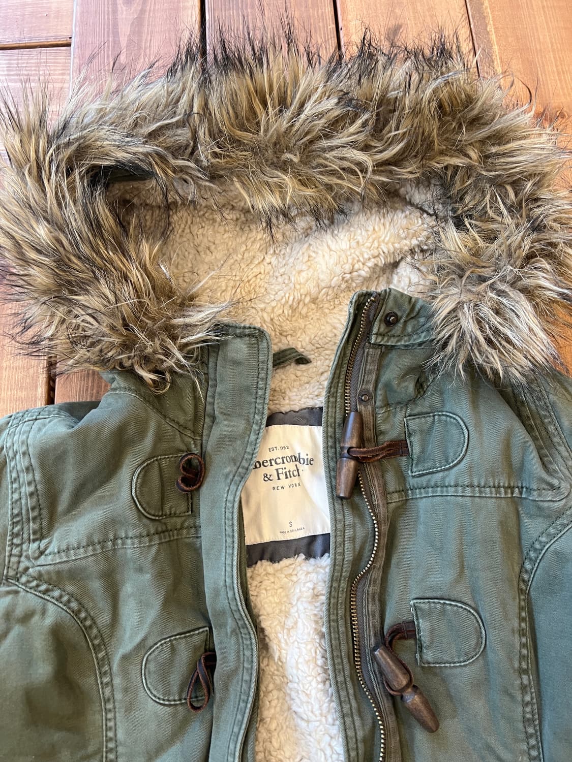 아베크롬비 카키 퍼 후드 야상 상품이미지7